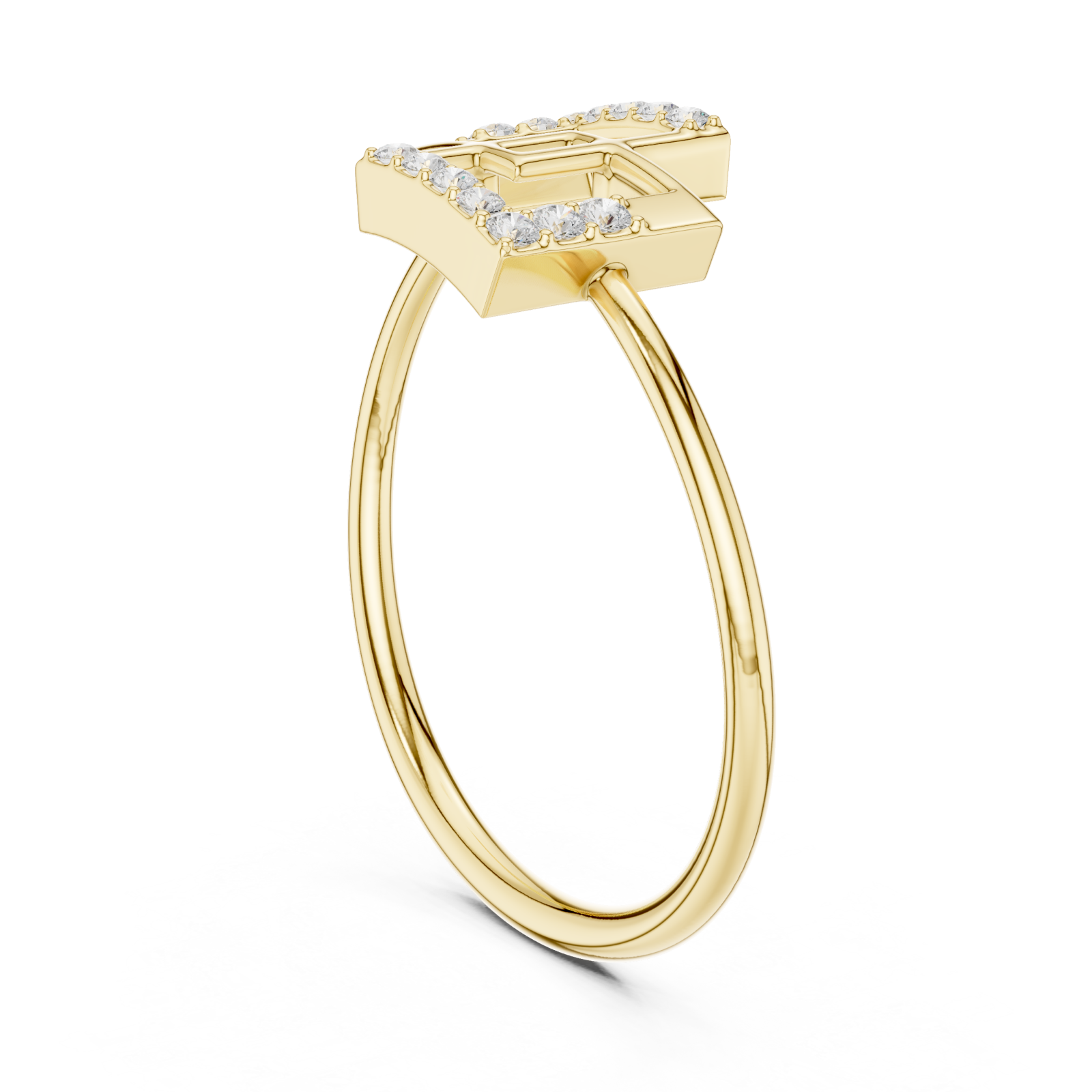  Gold Geometric Grace Statement Ring Left View