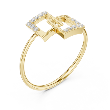 Gold Geometric Grace Statement Ring Right View