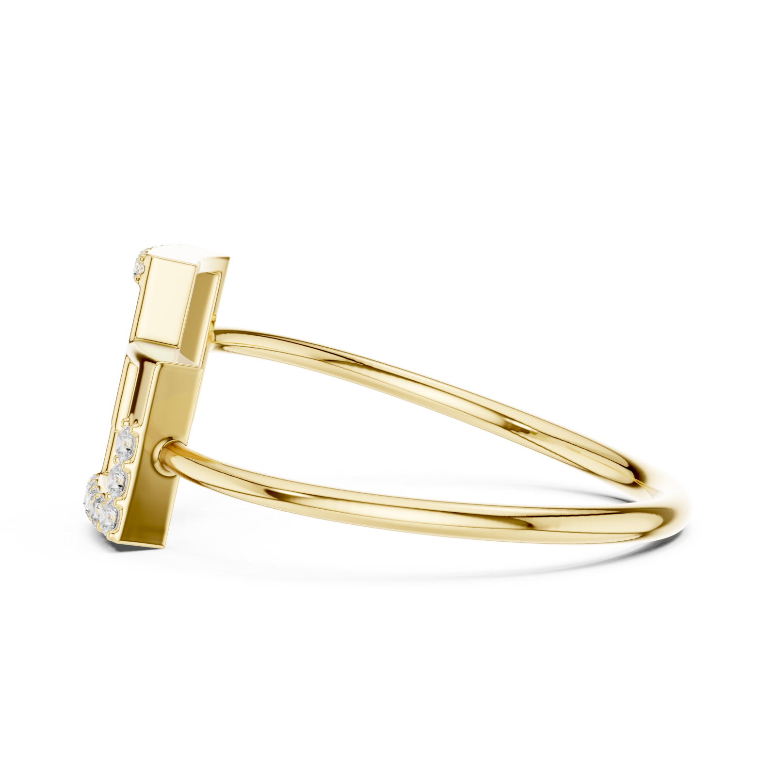  Gold Geometric Grace Statement Ring Side View