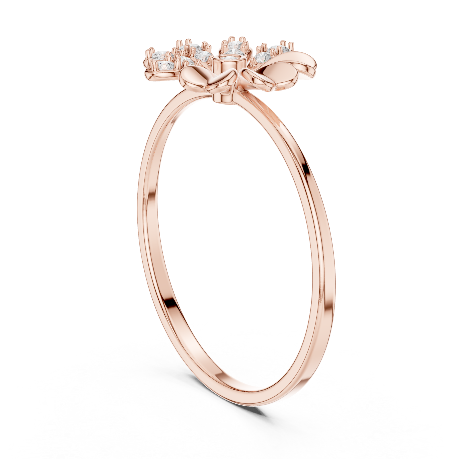  Rose Gold Vivid Serenity Flower Cluster Harmony Ring Left View