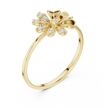 Gold Vivid Serenity Flower Cluster Harmony Ring Right View