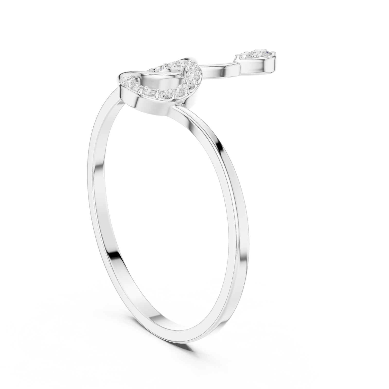  White Gold Celestial Duo Interlace Promise Ring Left View