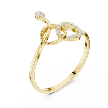 Gold Celestial Duo Interlace Promise Ring Right View
