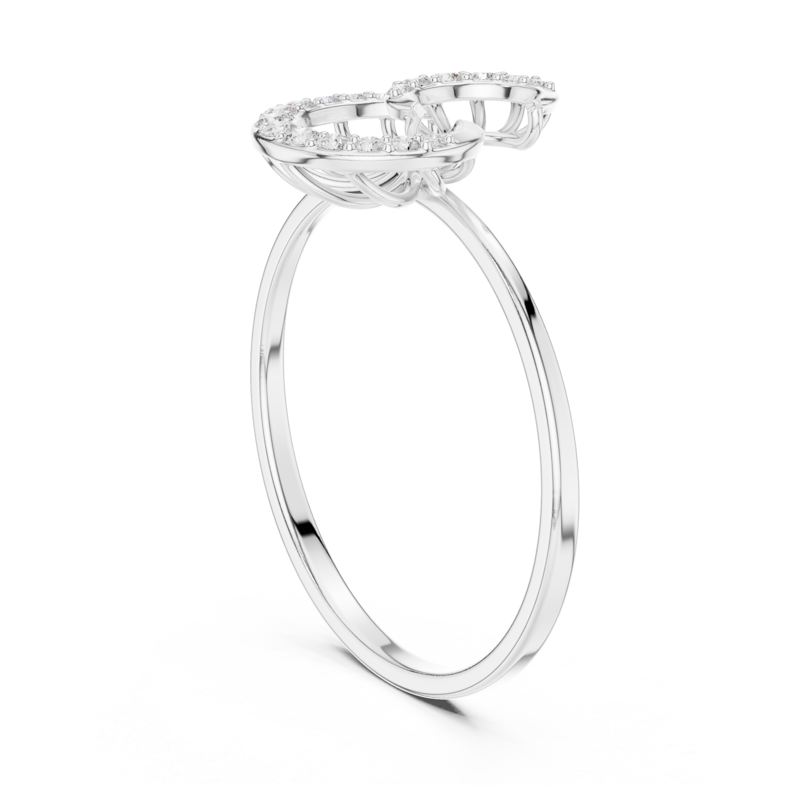  White Gold Whispering Bloom Petite Band Ring Left View