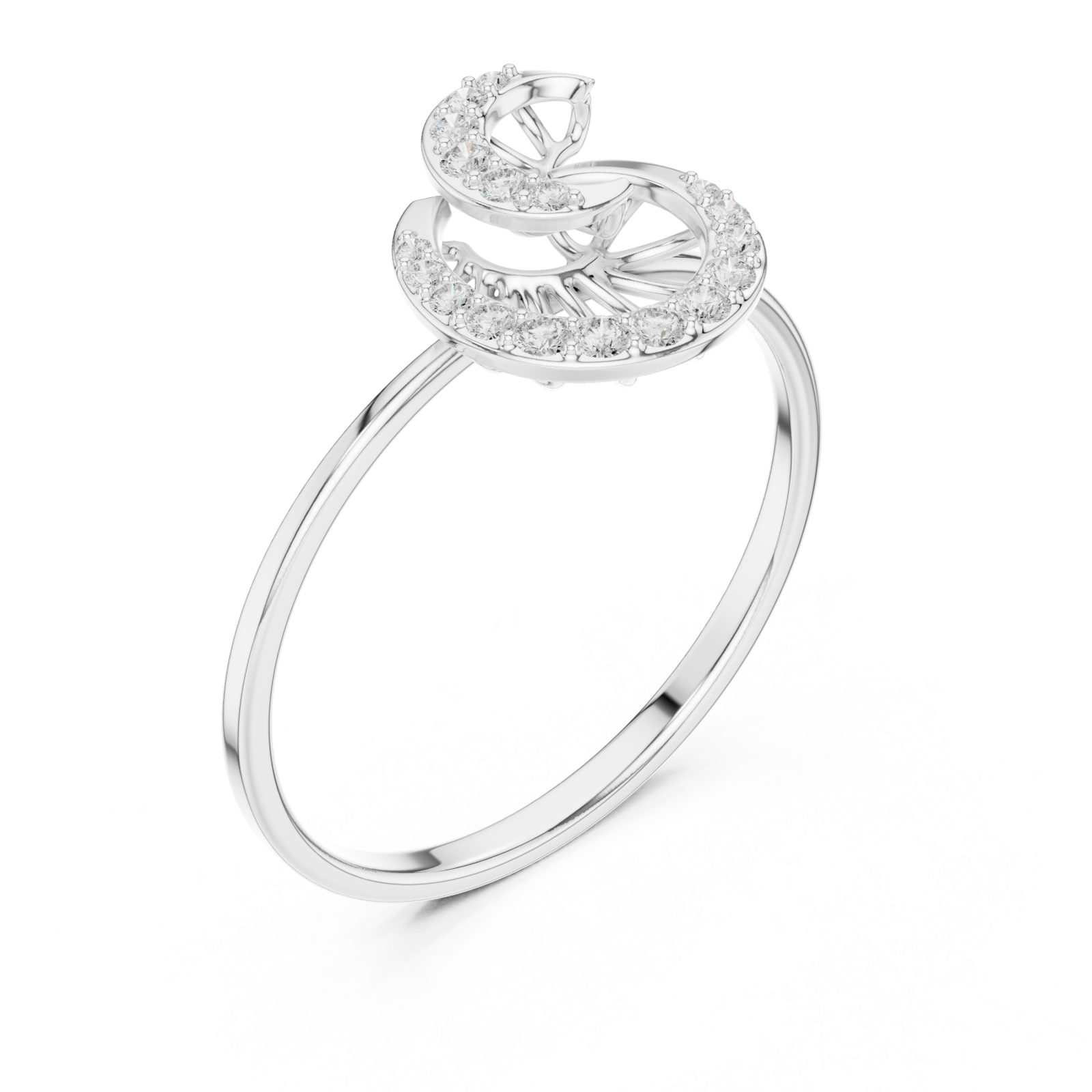  White Gold Whispering Bloom Petite Band Ring Right View