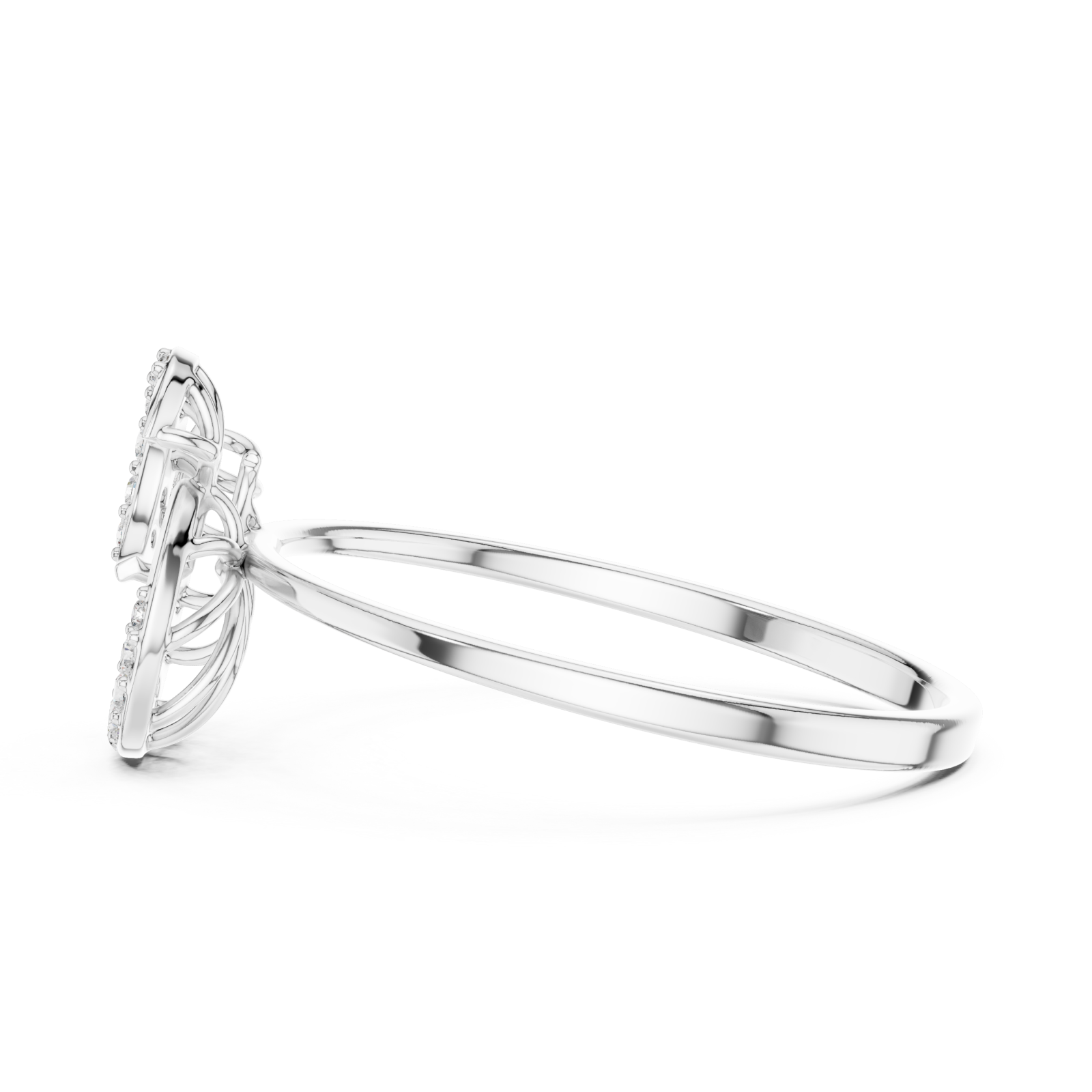  White Gold Whispering Bloom Petite Band Ring Side View