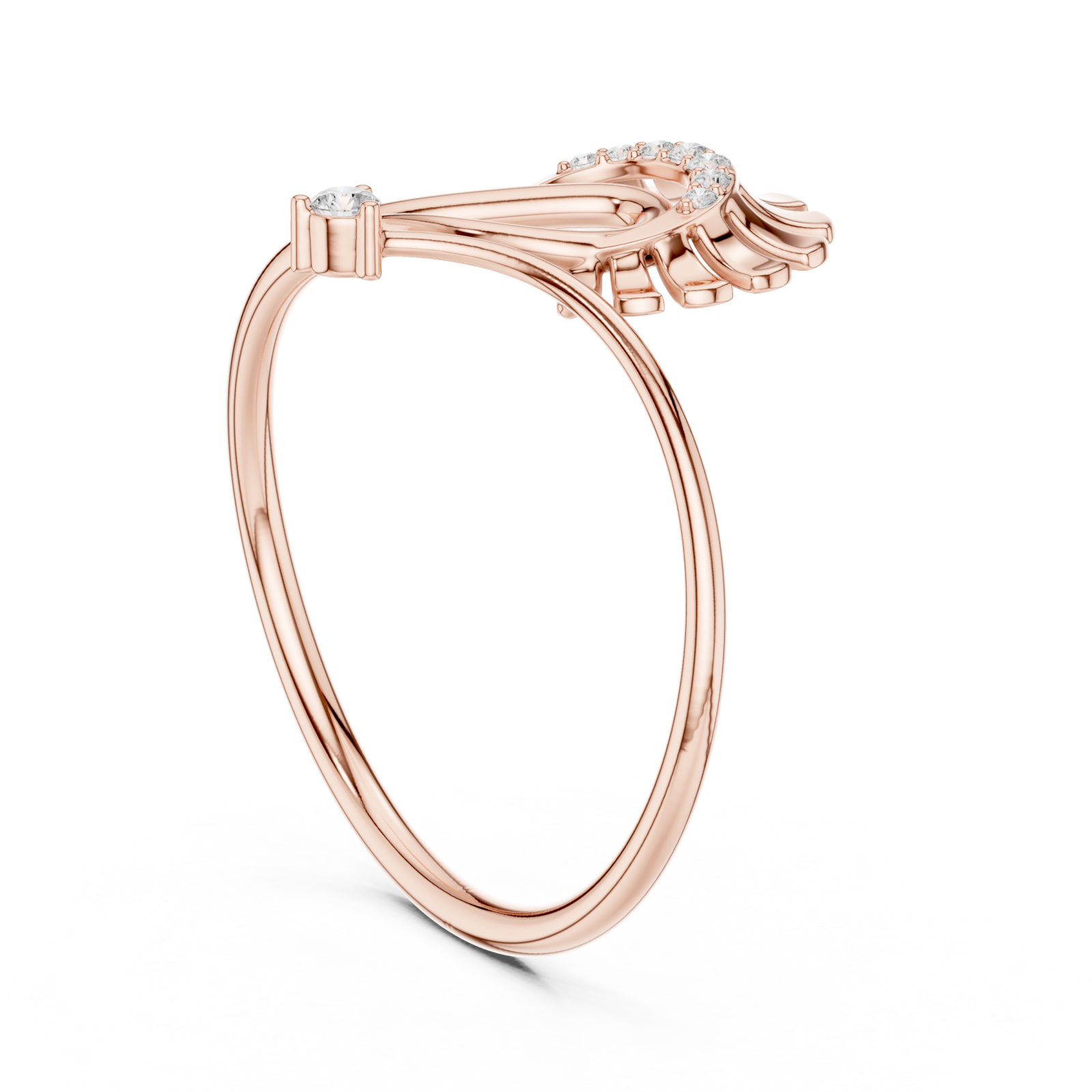  Rose Gold Serenade Flare Blossom Band Left View