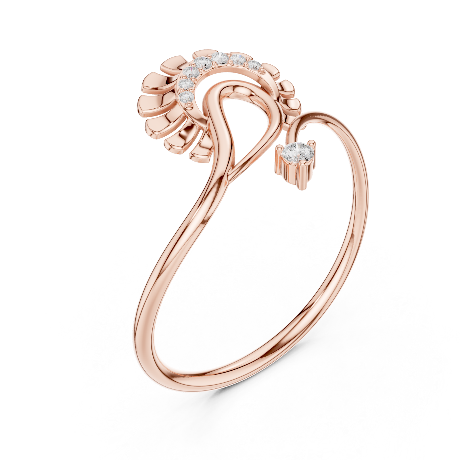  Rose Gold Serenade Flare Blossom Band Right View