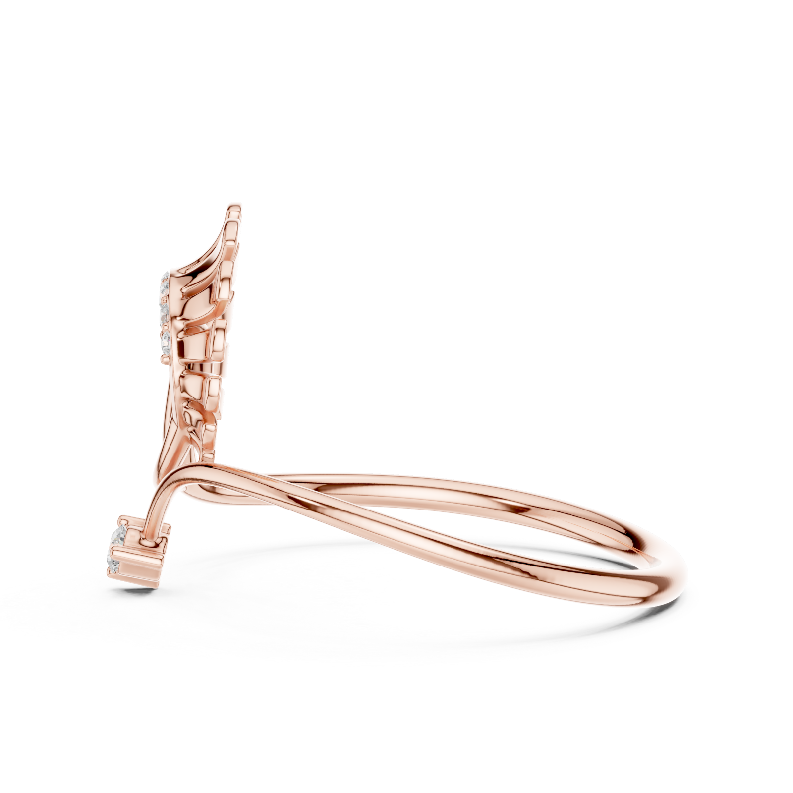  Rose Gold Serenade Flare Blossom Band Side View