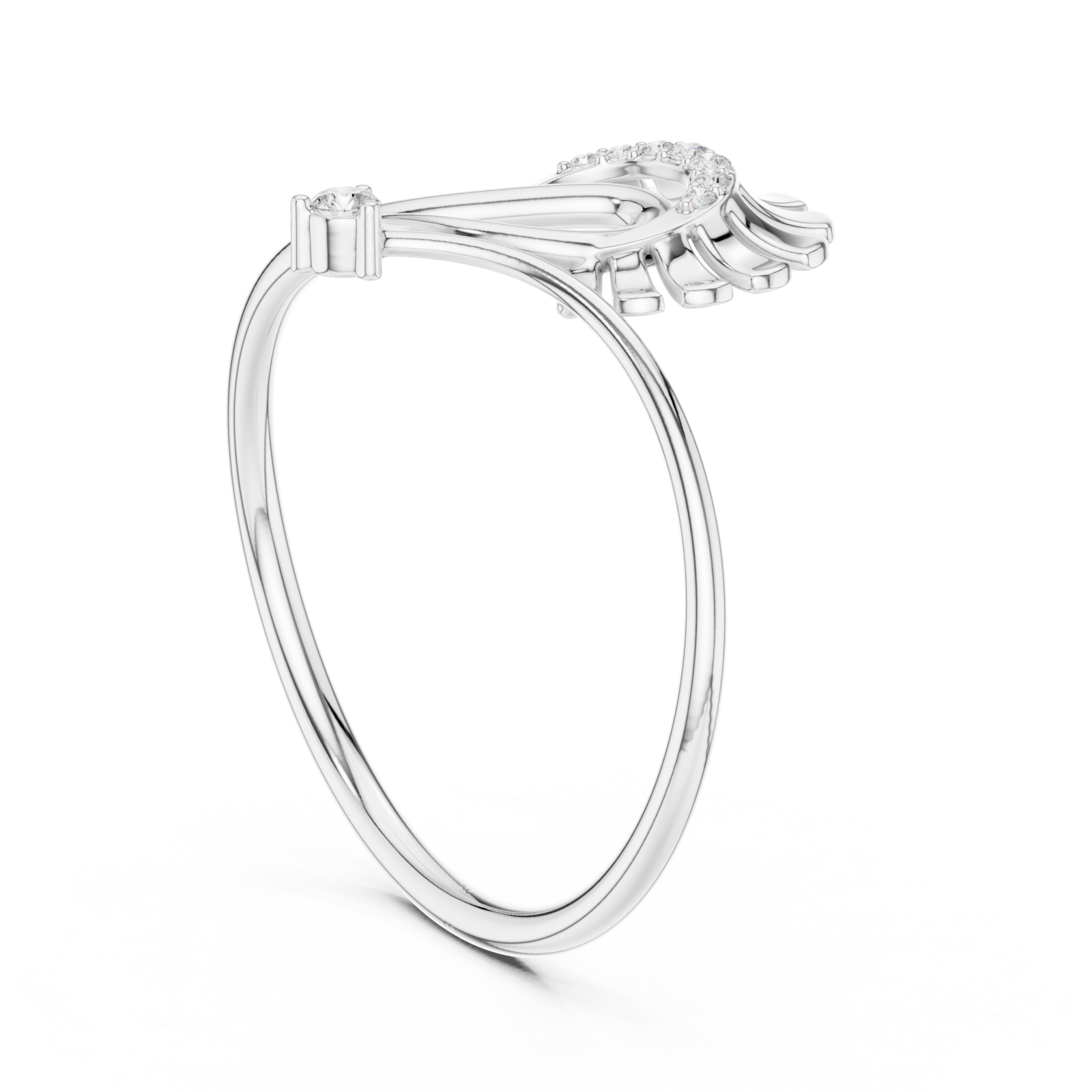  White Gold Serenade Flare Blossom Band Left View