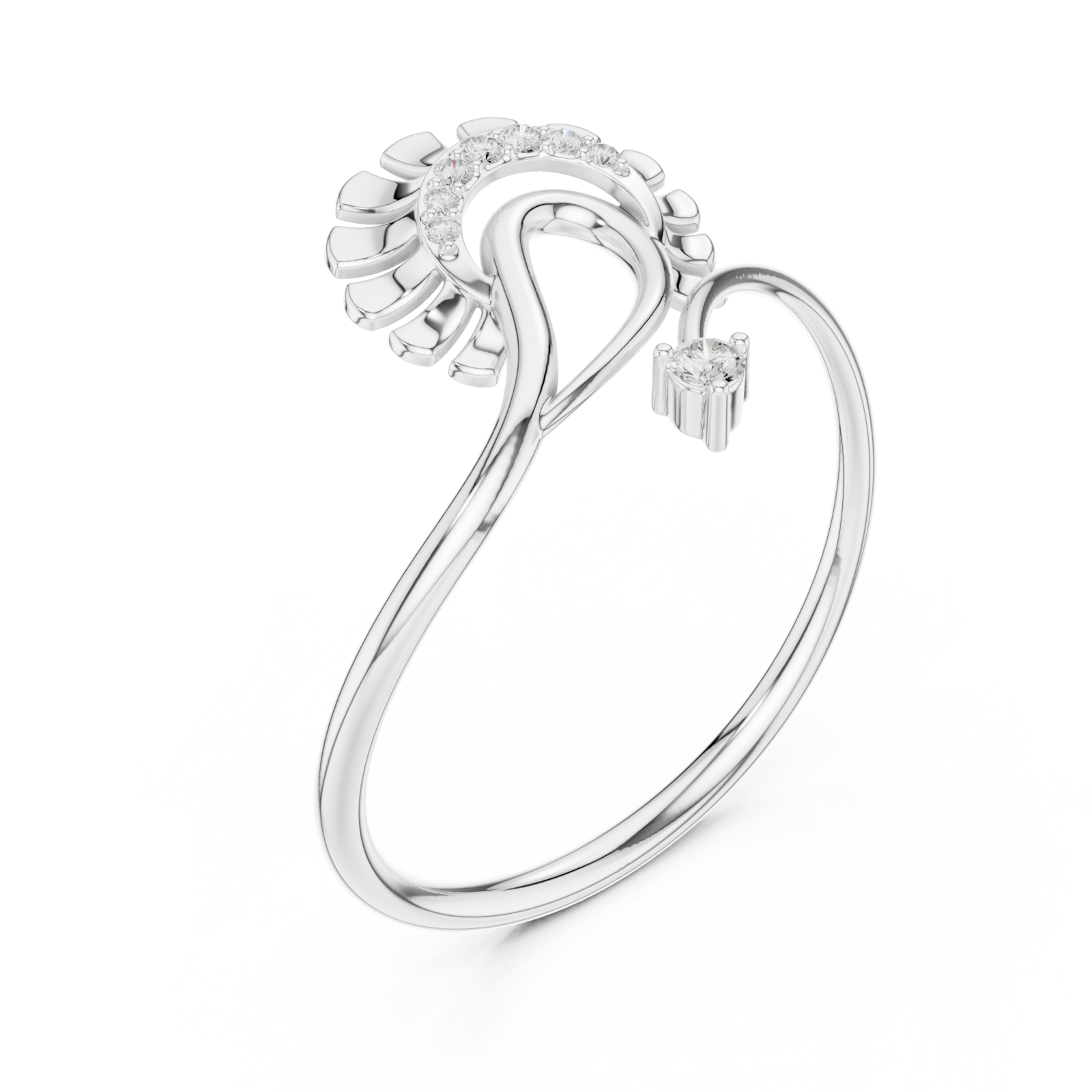  White Gold Serenade Flare Blossom Band Right View