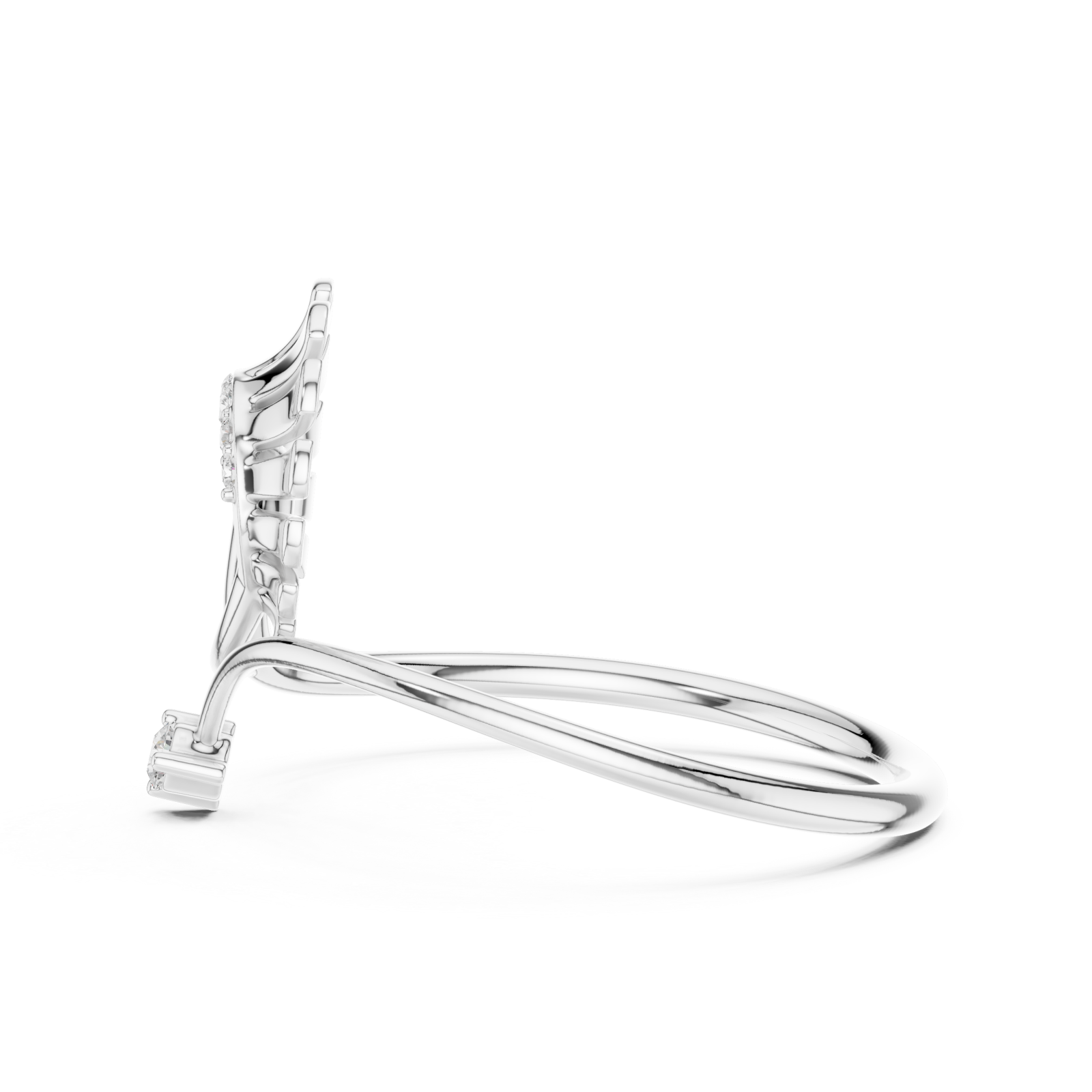  White Gold Serenade Flare Blossom Band Side View