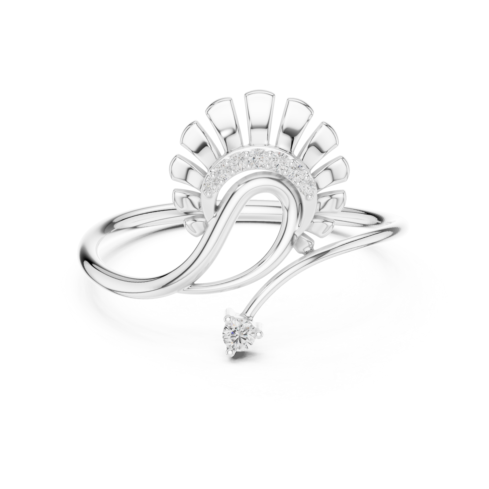  White Gold Serenade Flare Blossom Band Front View