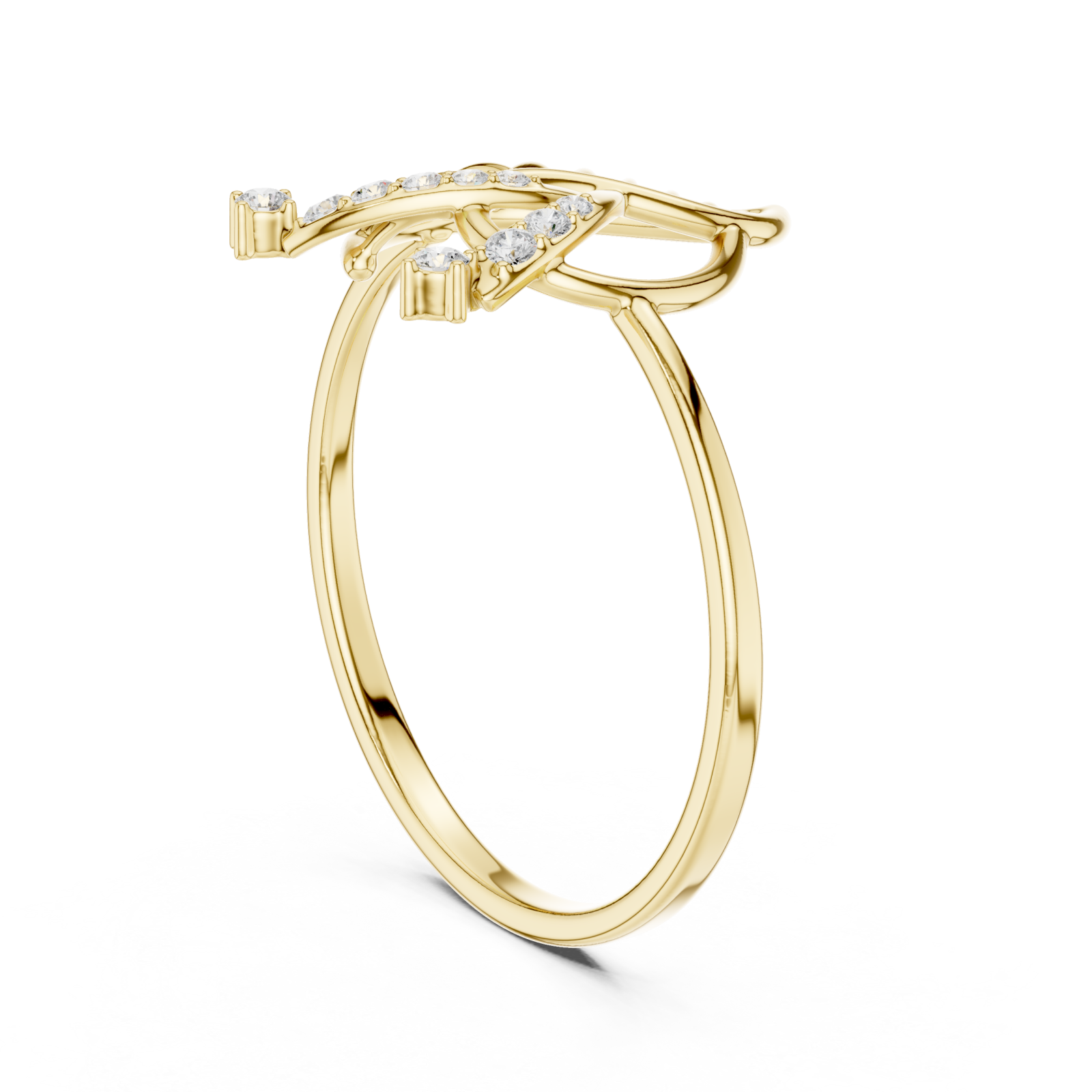  Gold Dancing Essence Open Cuff Nature Band Left View