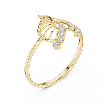 Gold Dancing Essence Open Cuff Nature Band Right View
