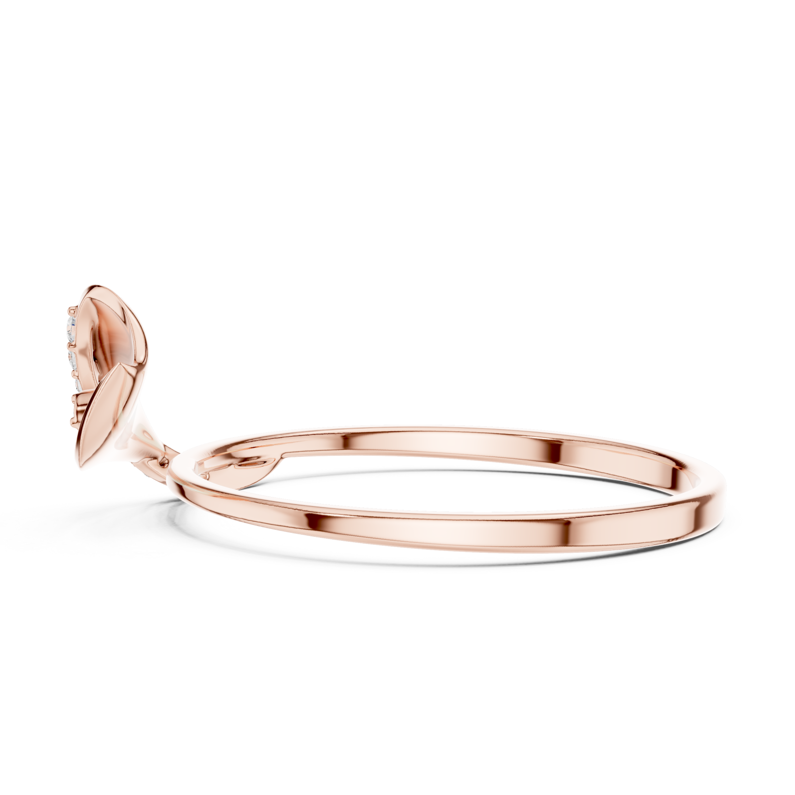  Rose Gold Mirage Twirl Petite Statement Ring Side View