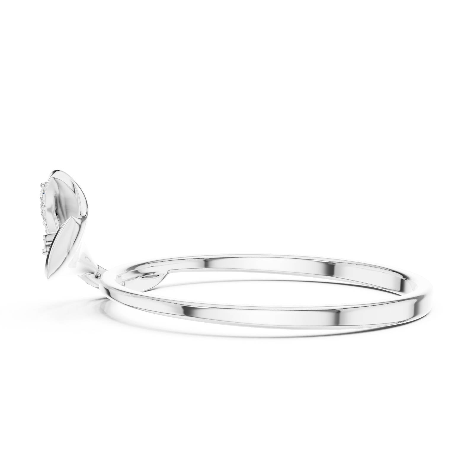  White Gold Mirage Twirl Petite Statement Ring Side View