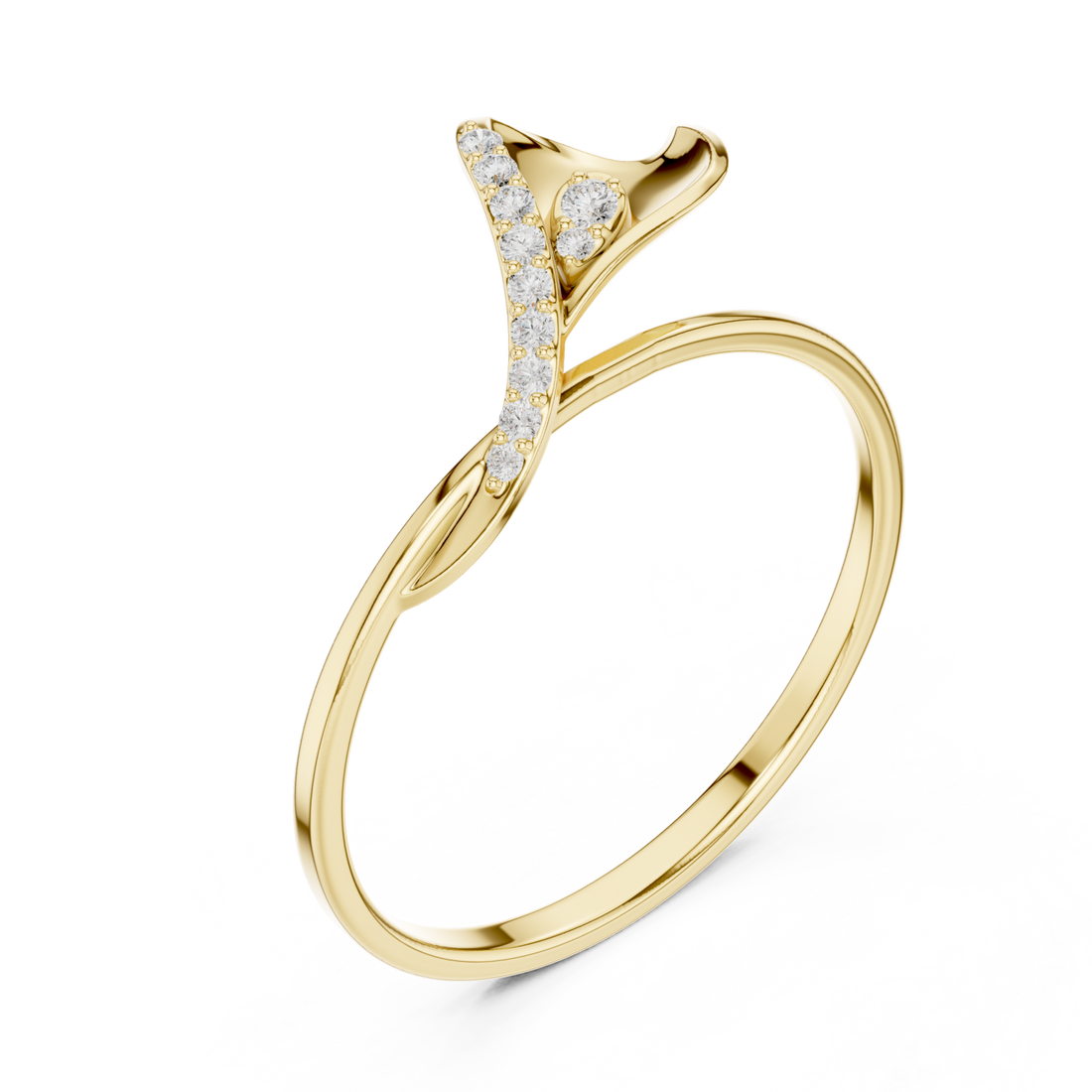 Gold Mirage Twirl Petite Statement Ring Right View