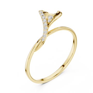 Gold Mirage Twirl Petite Statement Ring Right View