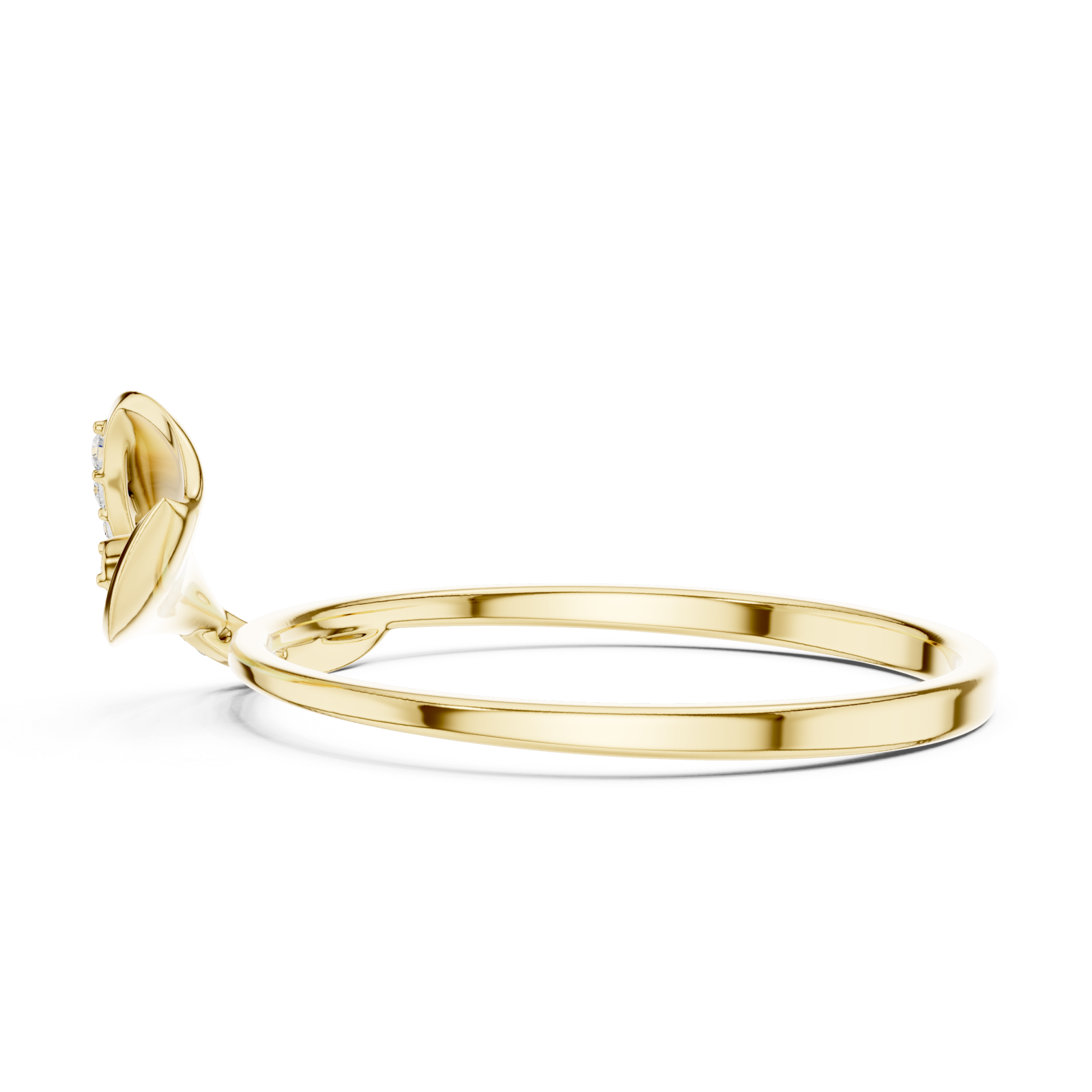  Gold Mirage Twirl Petite Statement Ring Side View
