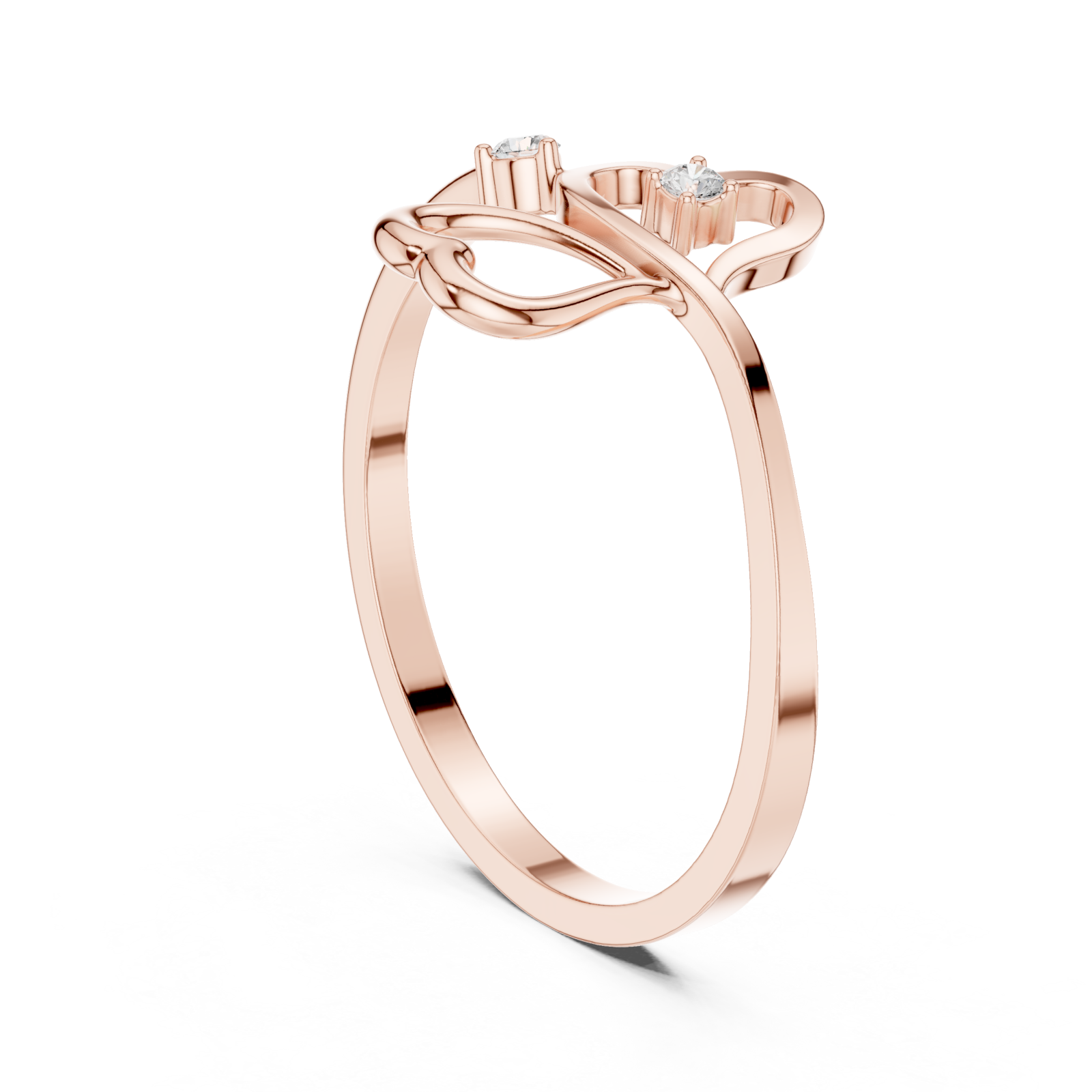  Rose Gold Eternal Embrace Solo Band Ring Left View