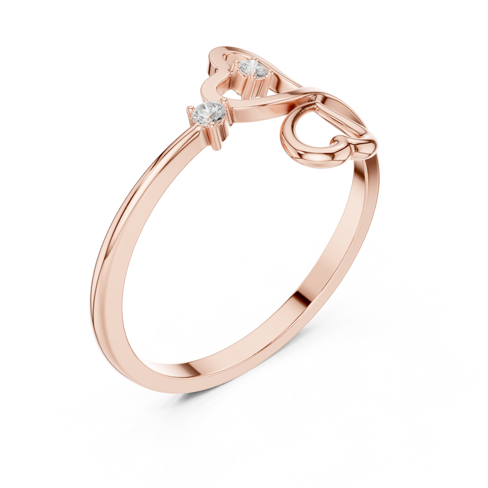  Rose Gold Eternal Embrace Solo Band Ring Right View