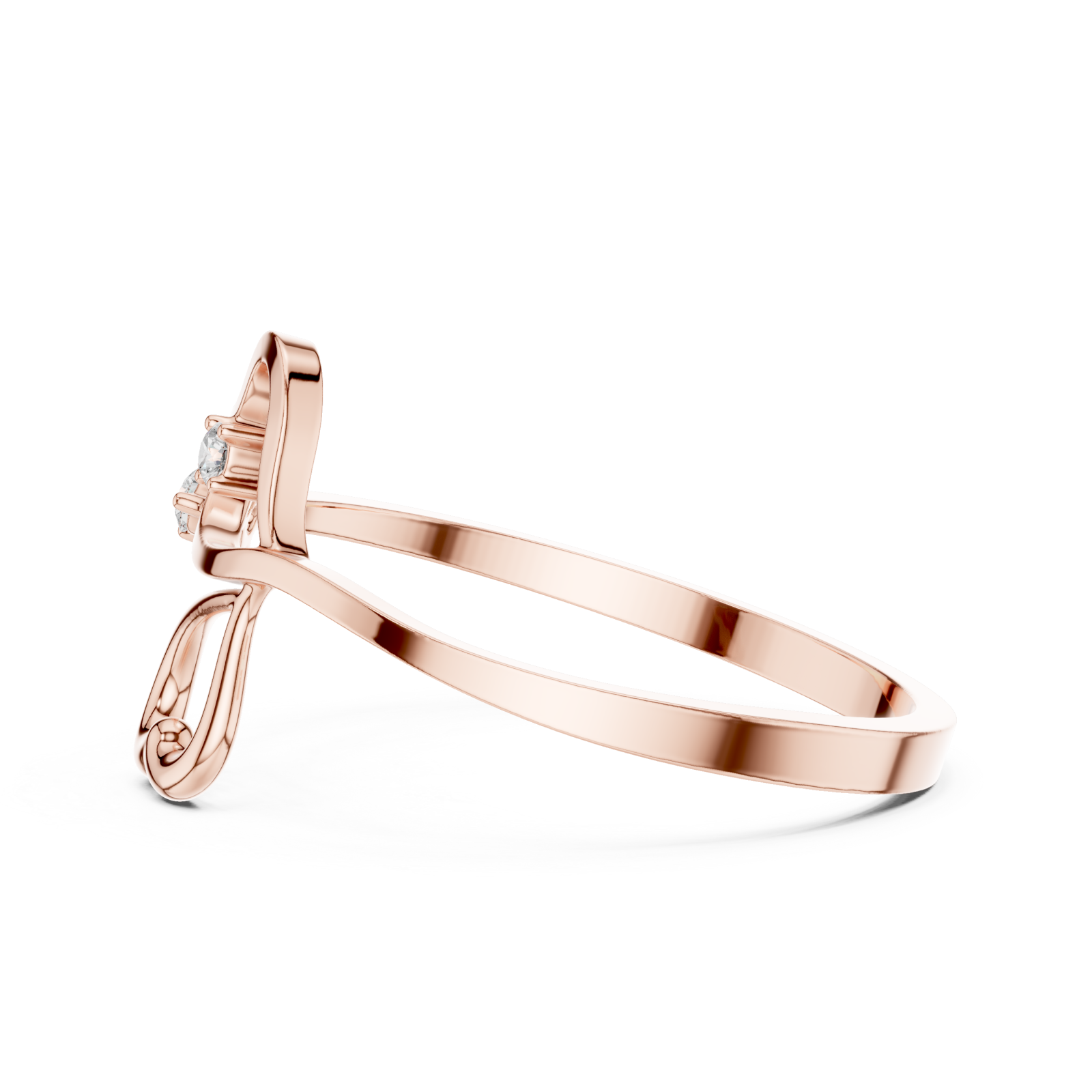  Rose Gold Eternal Embrace Solo Band Ring Side View