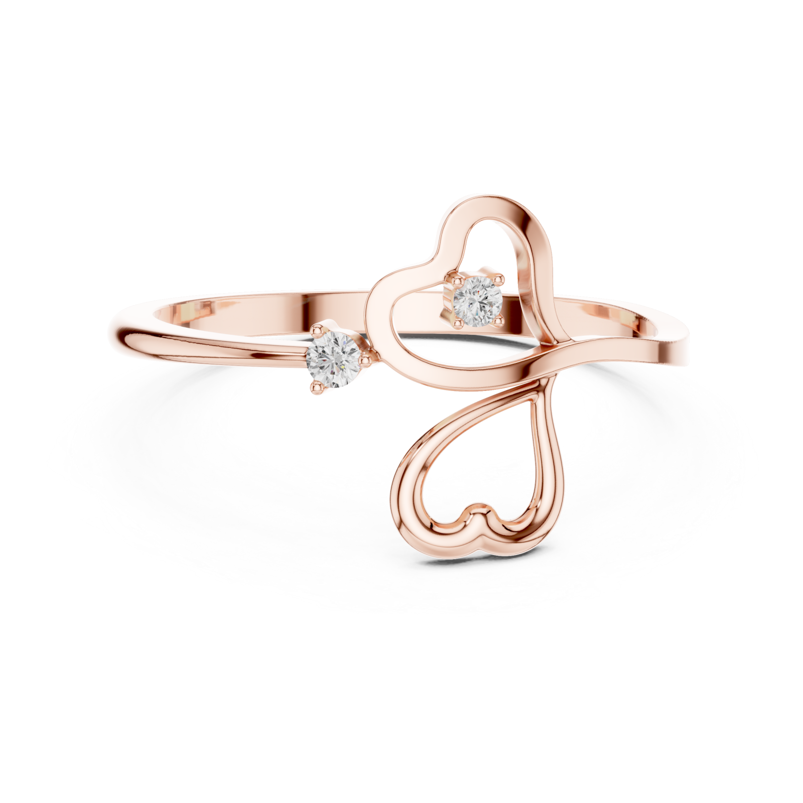  Rose Gold Eternal Embrace Solo Band Ring Front View