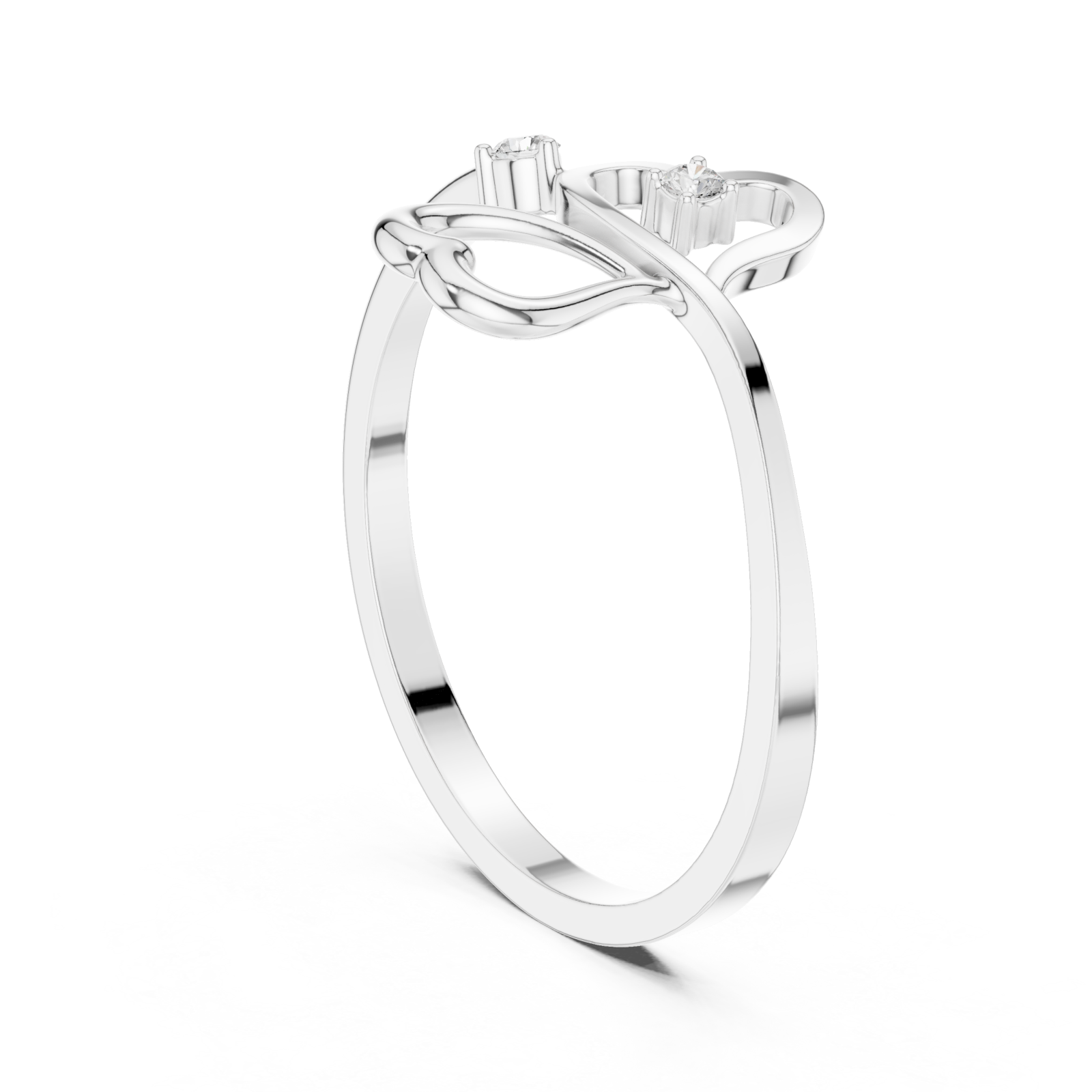 White Gold Eternal Embrace Solo Band Ring Left View