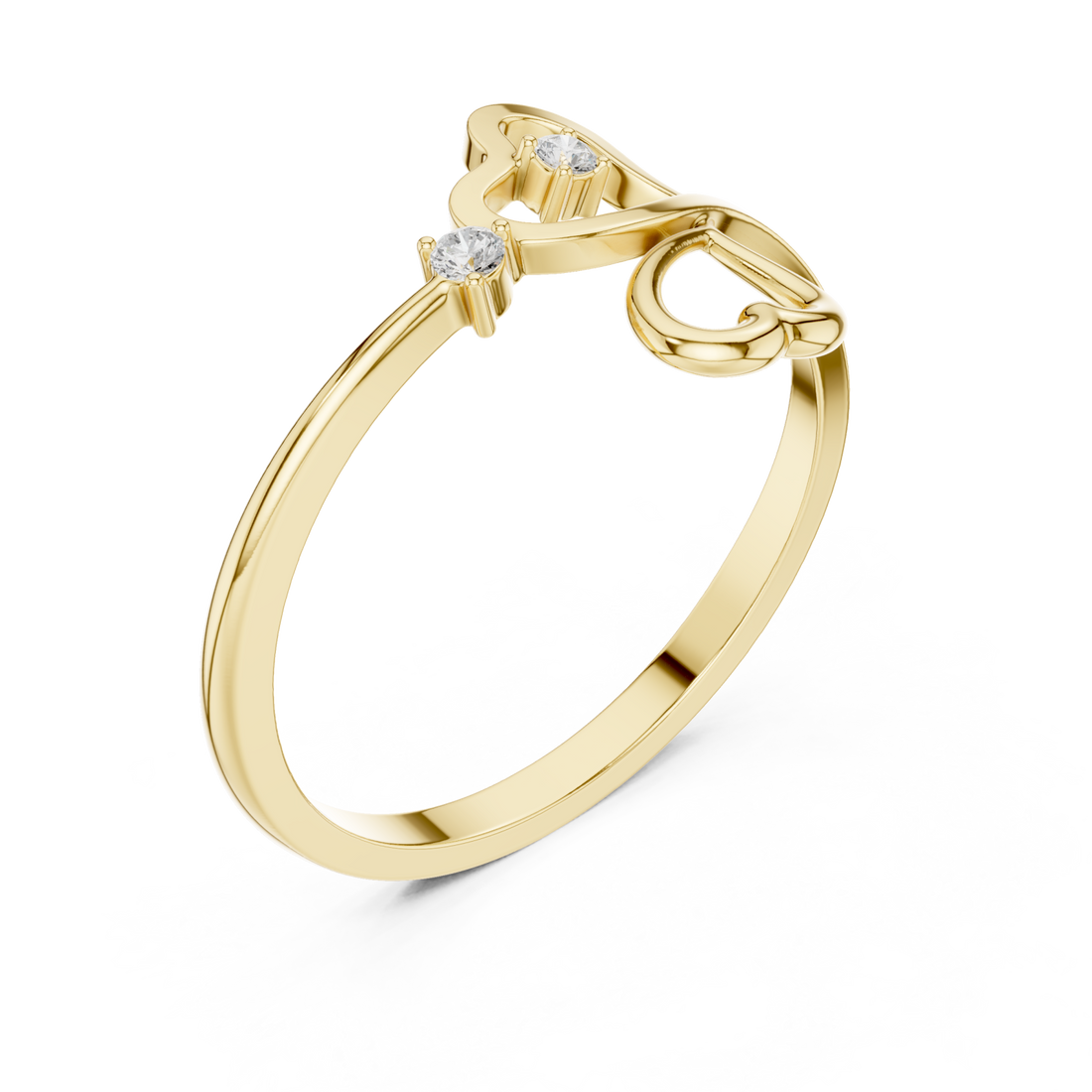 Gold Eternal Embrace Solo Band Ring Right View