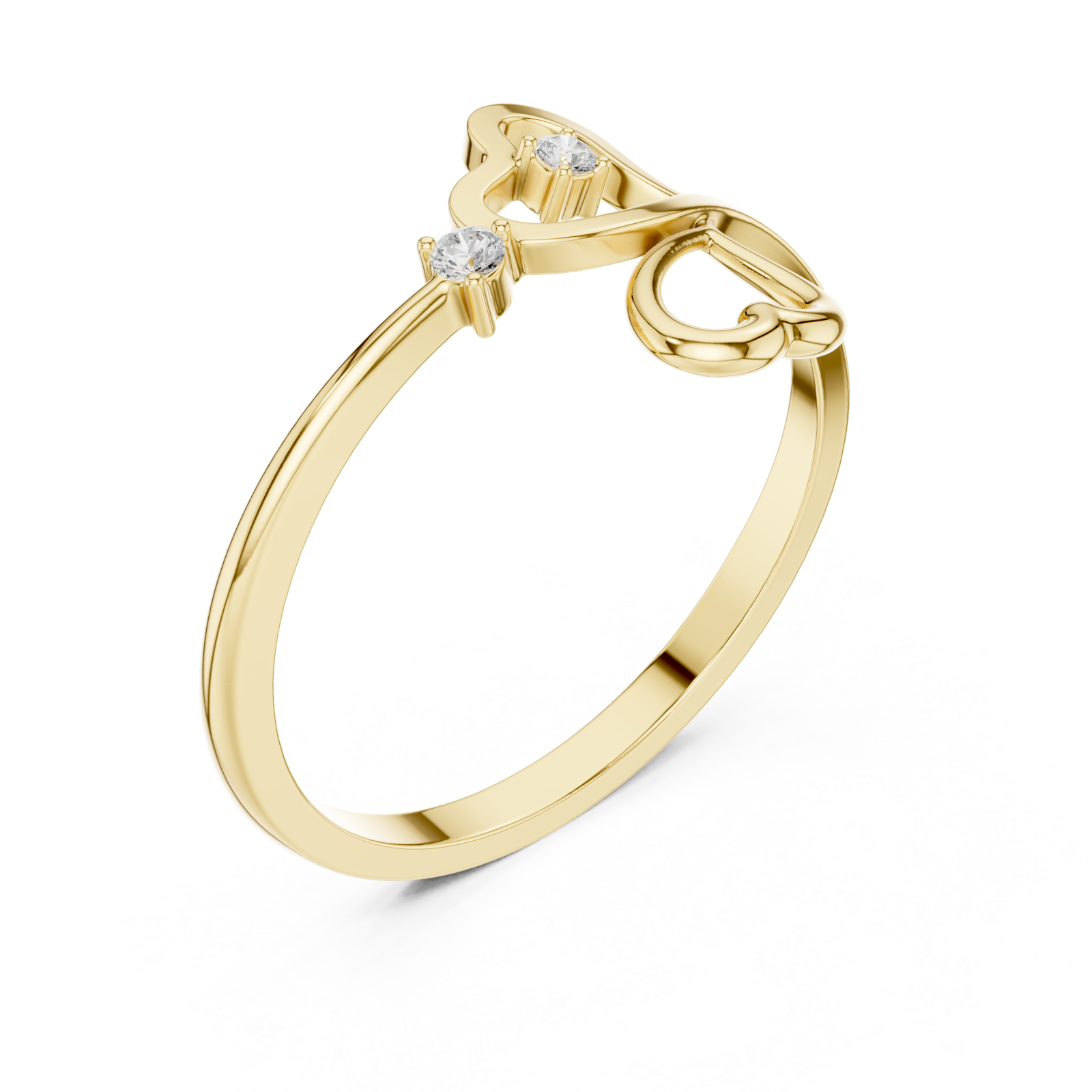 Gold Eternal Embrace Solo Band Ring Right View