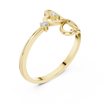 Gold Eternal Embrace Solo Band Ring Right View