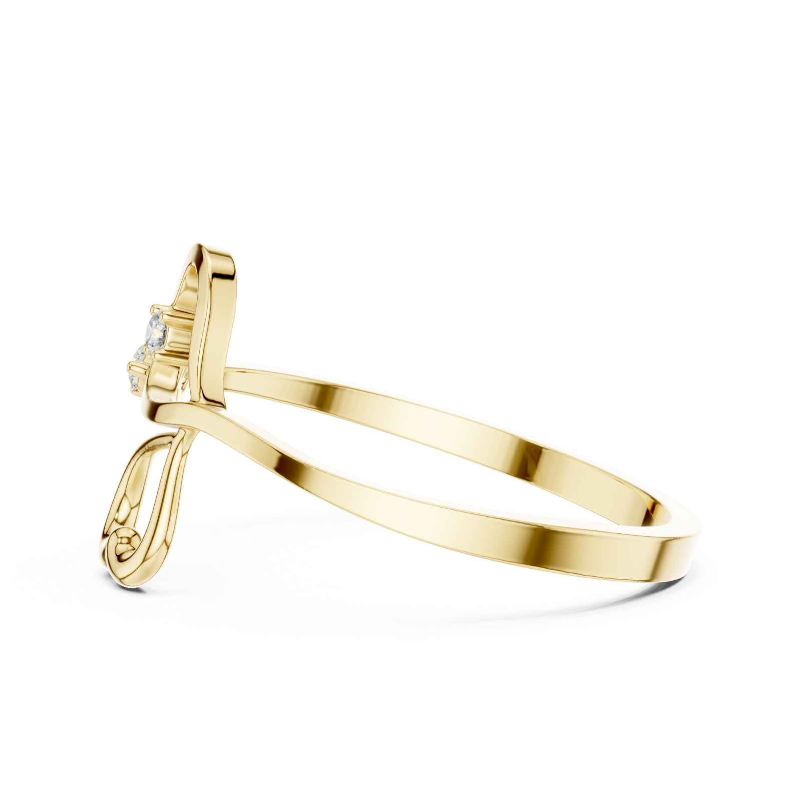  Gold Eternal Embrace Solo Band Ring Side View