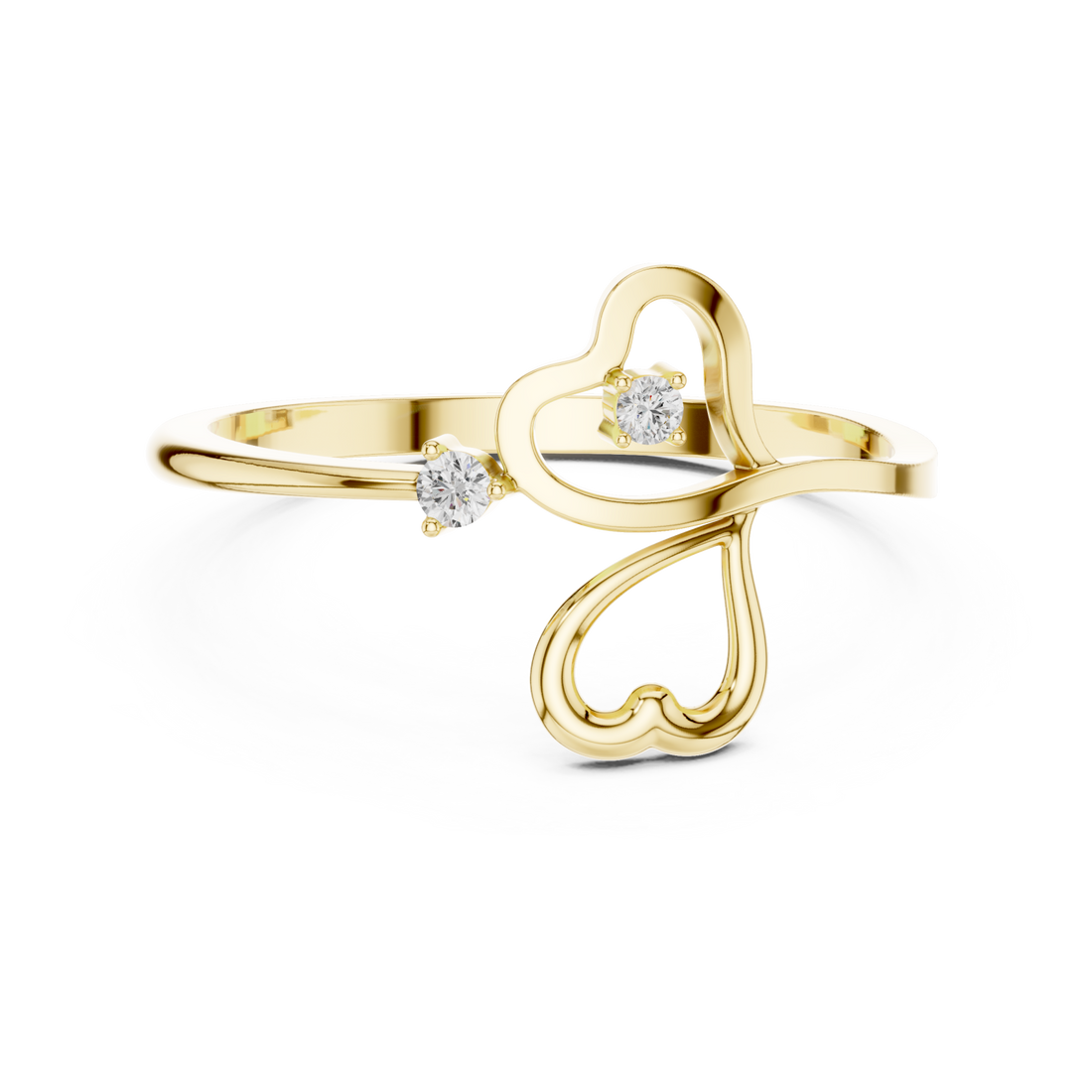 Gold Eternal Embrace Solo Band Ring Right View