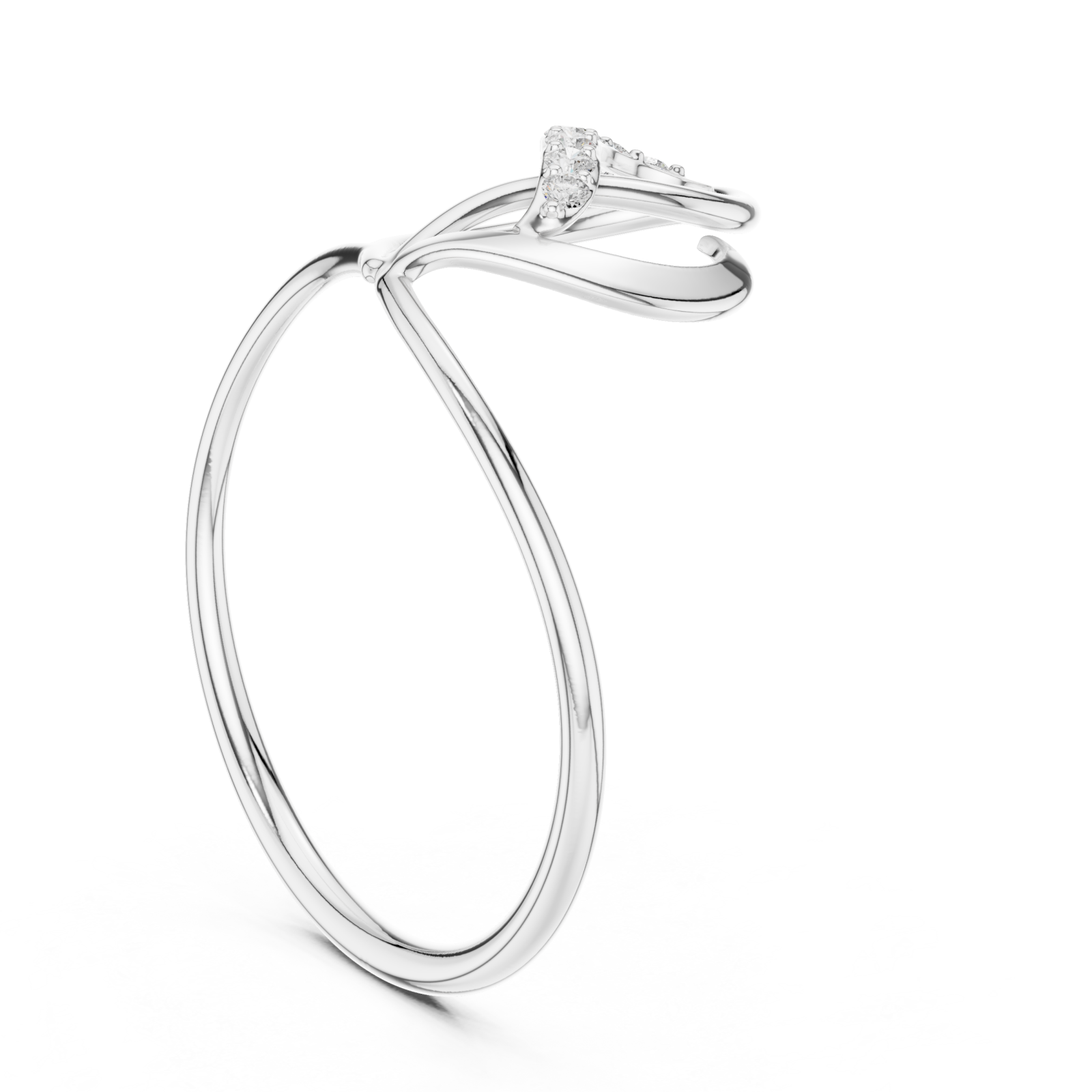  White Gold Meadow Crest Flow Band Ring Left View
