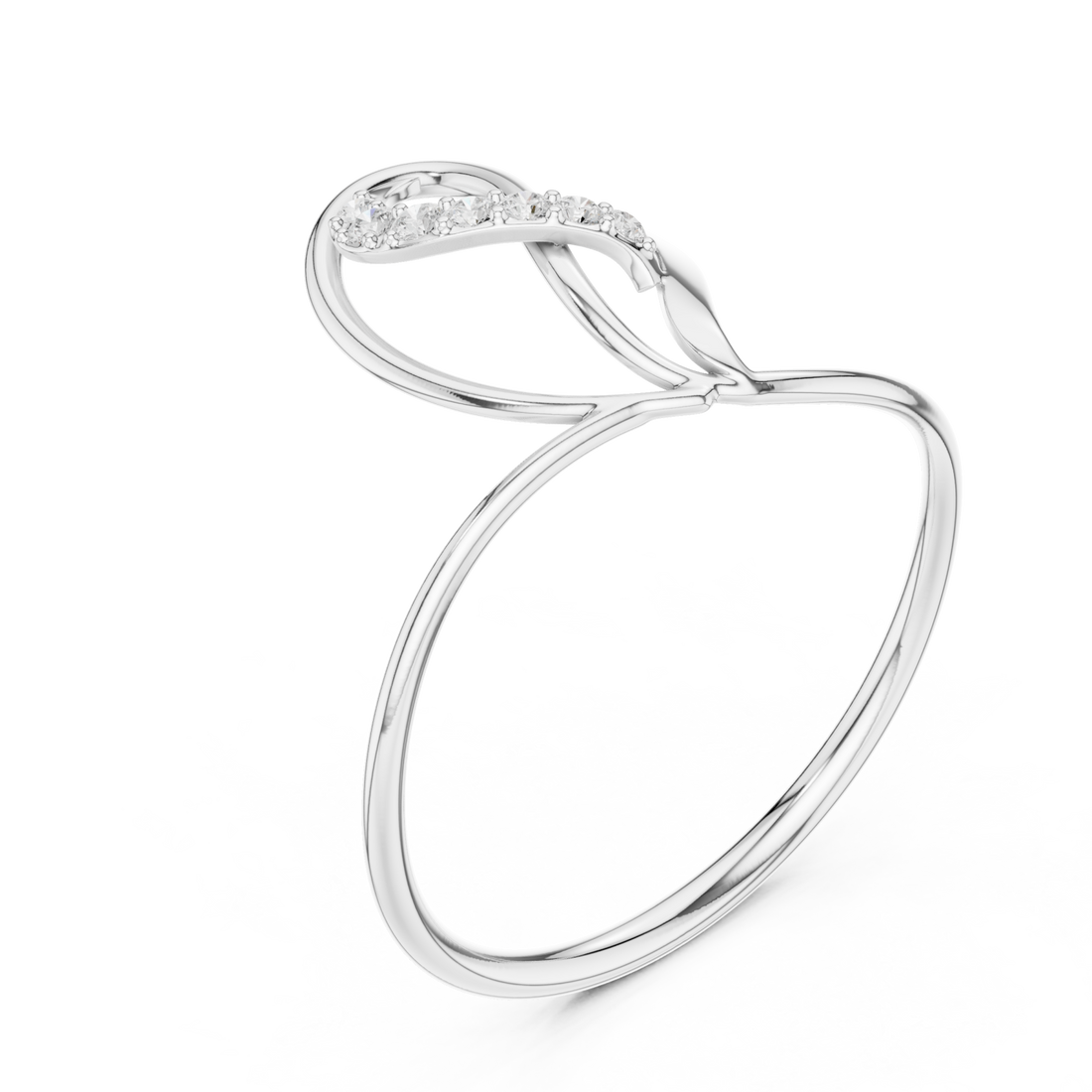 White Gold Meadow Crest Flow Band Ring Right View