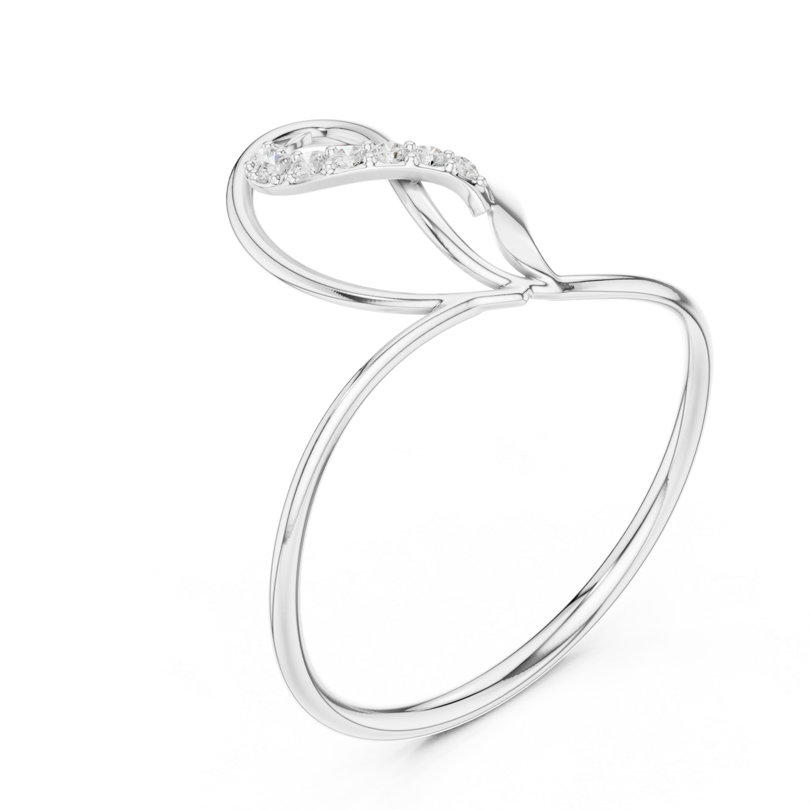  White Gold Meadow Crest Flow Band Ring Right View