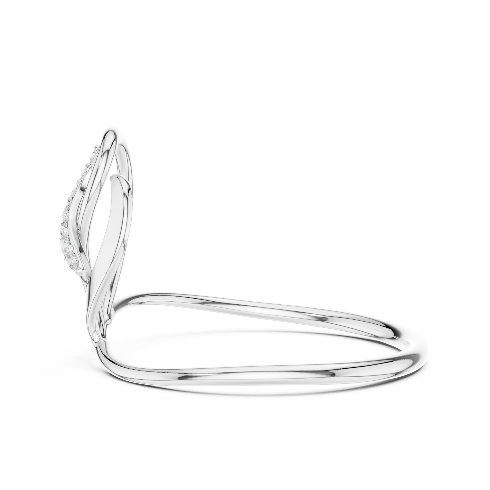  White Gold Meadow Crest Flow Band Ring Side View