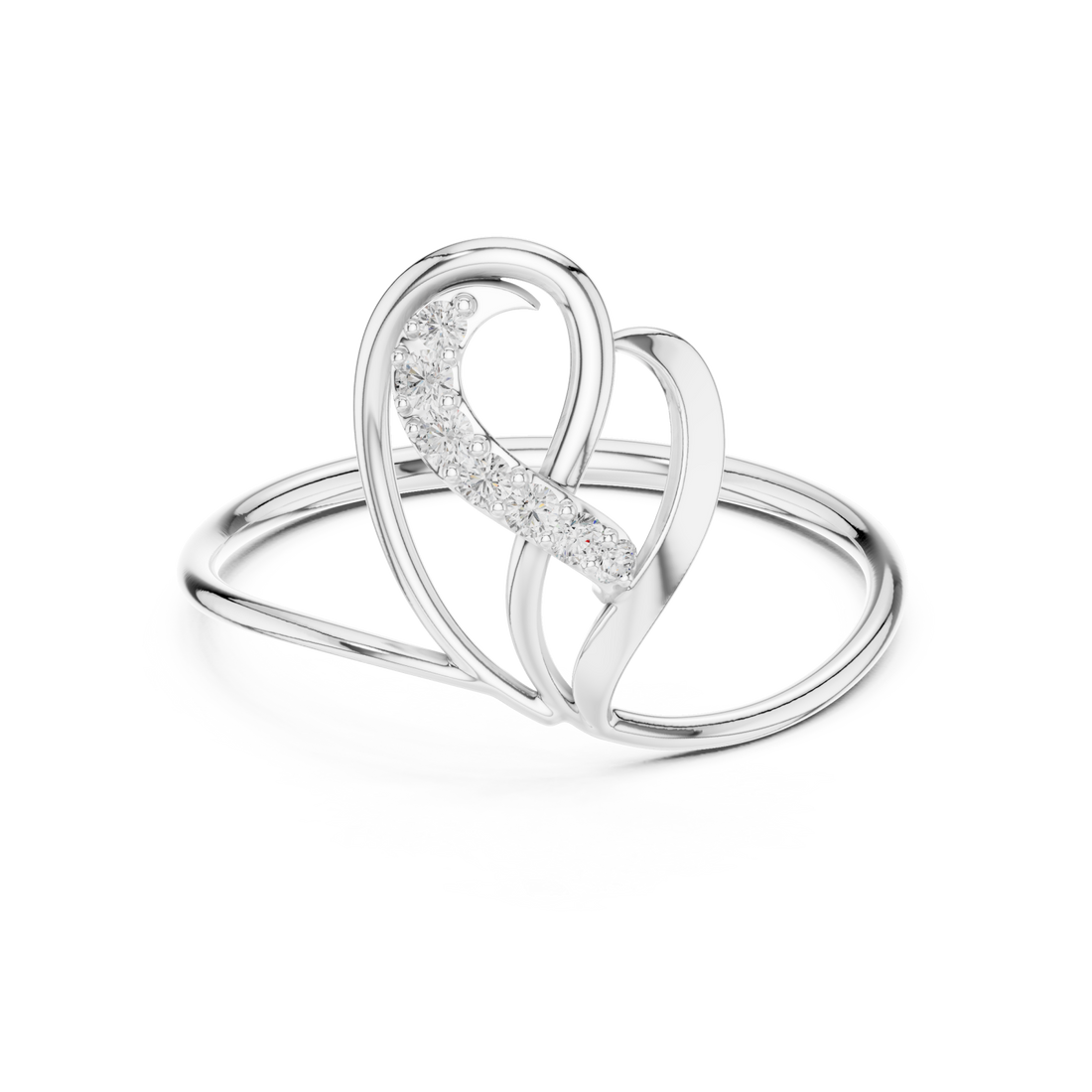  White Gold Meadow Crest Flow Band Ring Right View