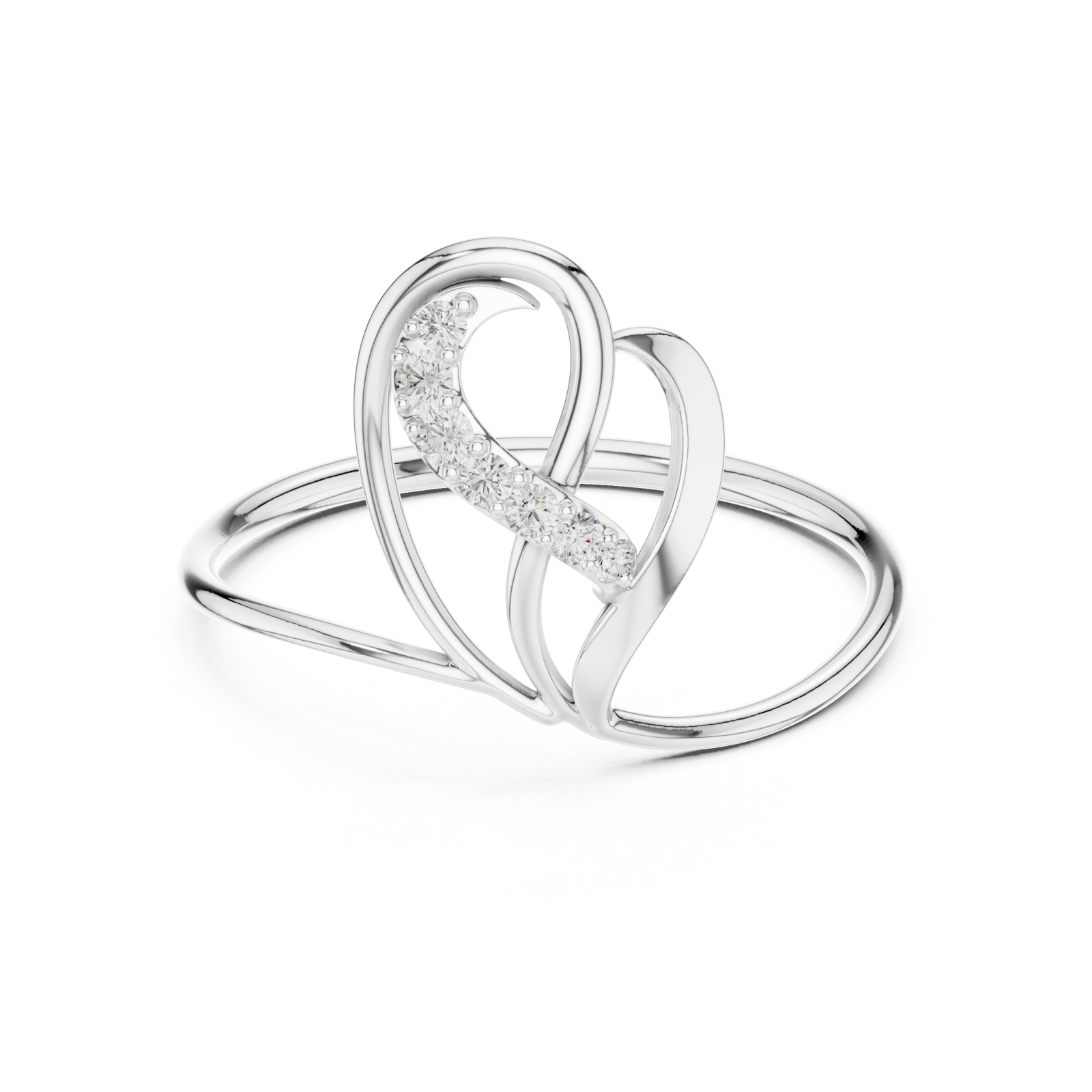  White Gold Meadow Crest Flow Band Ring Front View