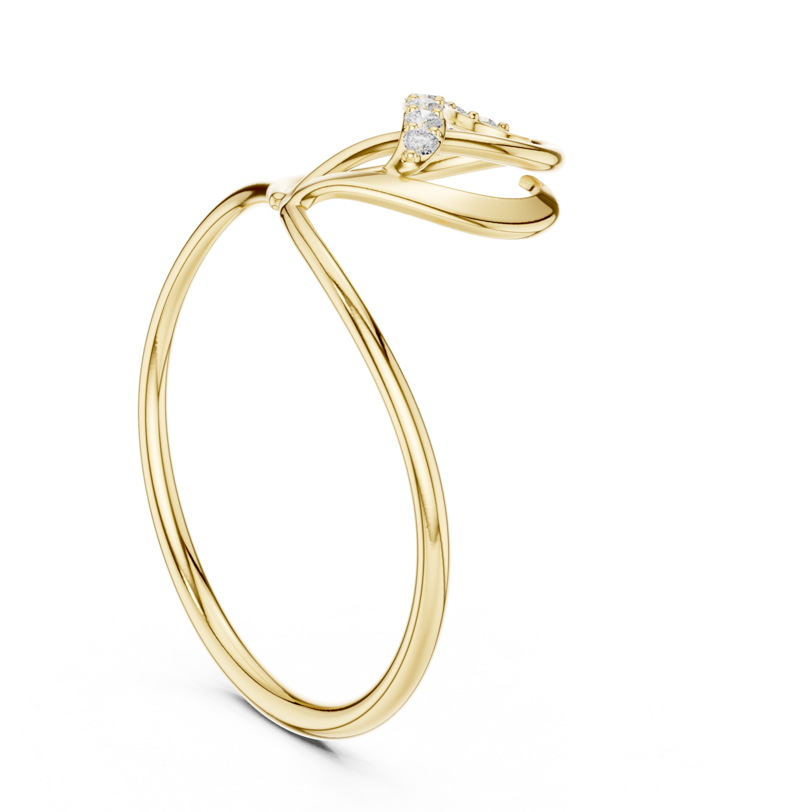  Gold Meadow Crest Flow Band Ring Left View