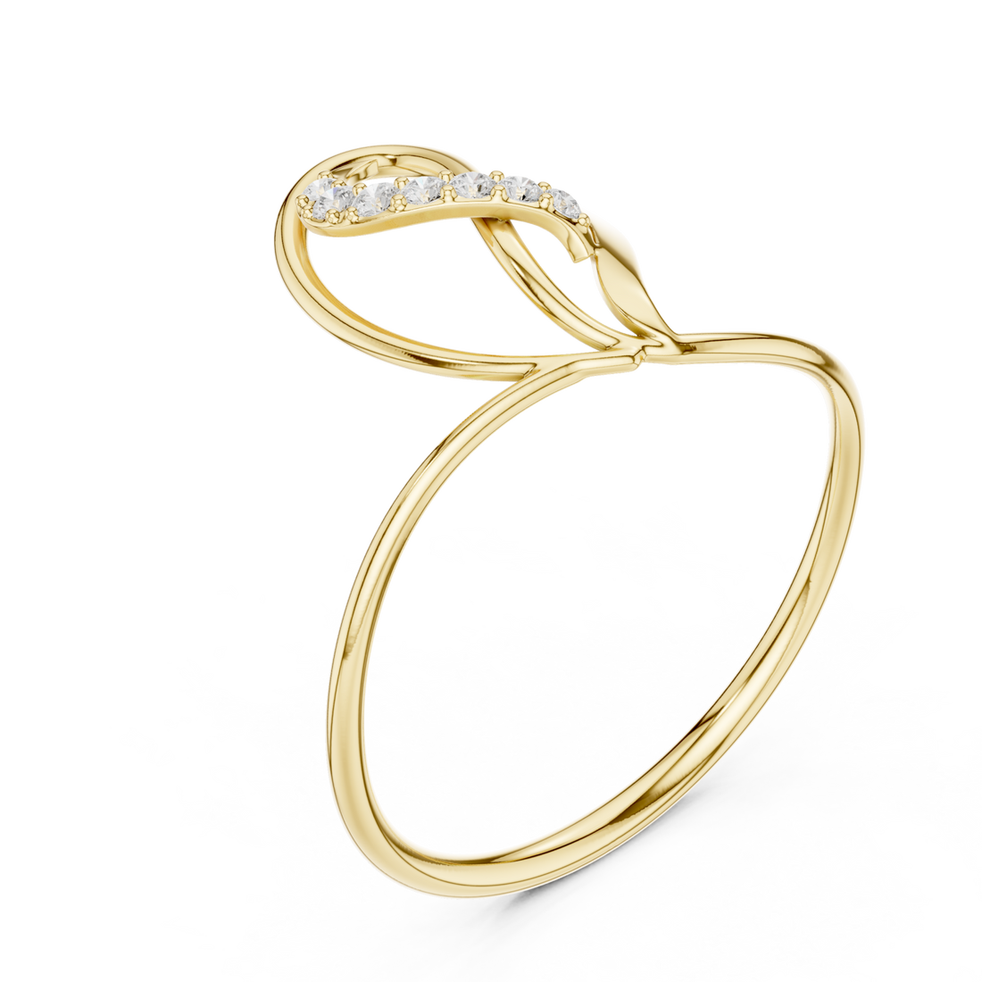 Gold Meadow Crest Flow Band Ring Right View