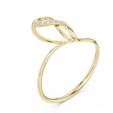 Gold Meadow Crest Flow Band Ring Right View