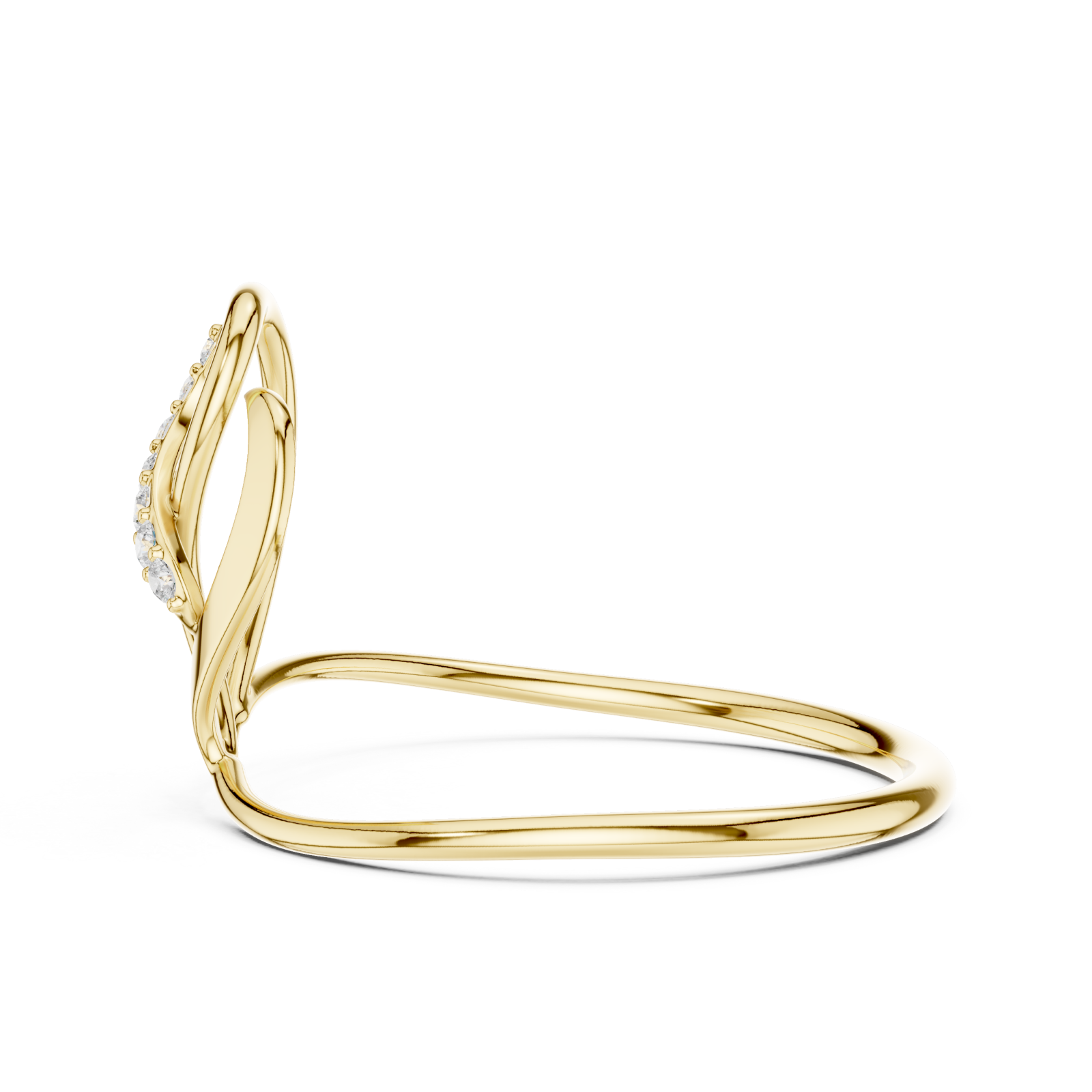  Gold Meadow Crest Flow Band Ring Side View