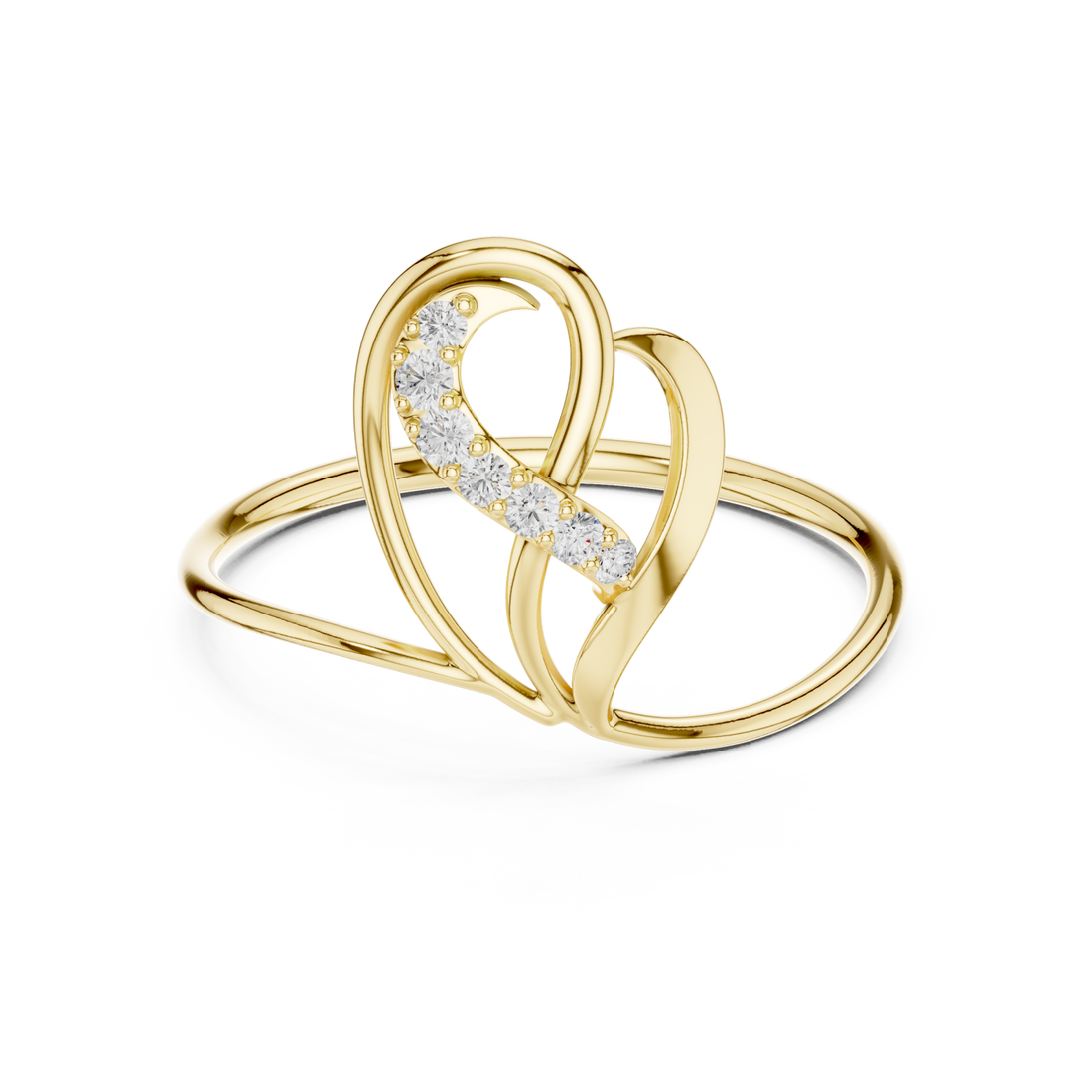 Gold Meadow Crest Flow Band Ring Right View