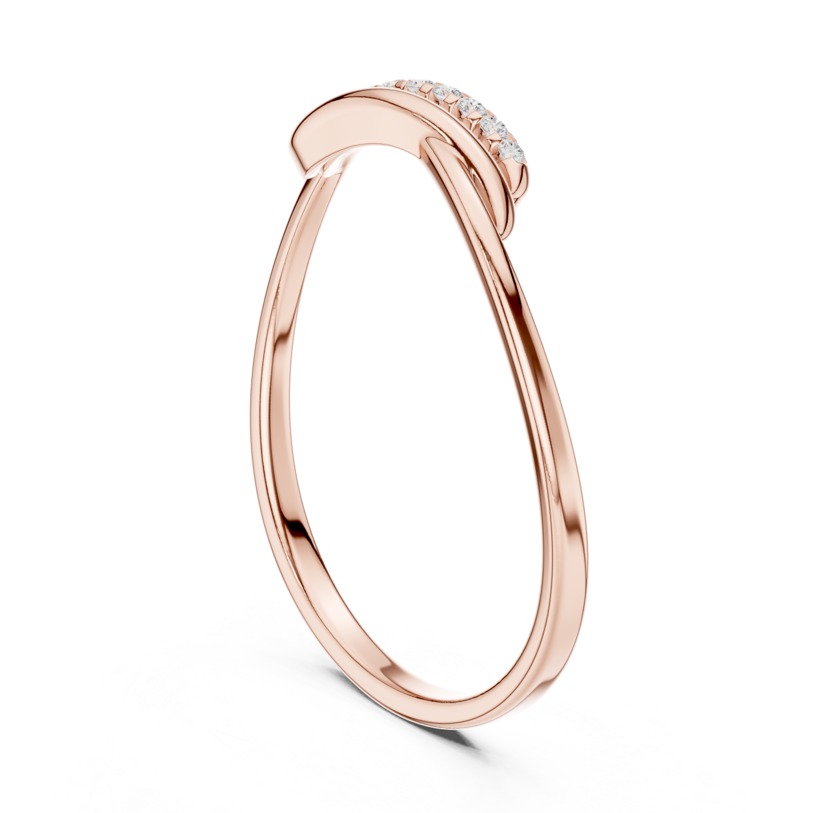  Rose Gold Eternal Embrace Modern Twisted Band Left View