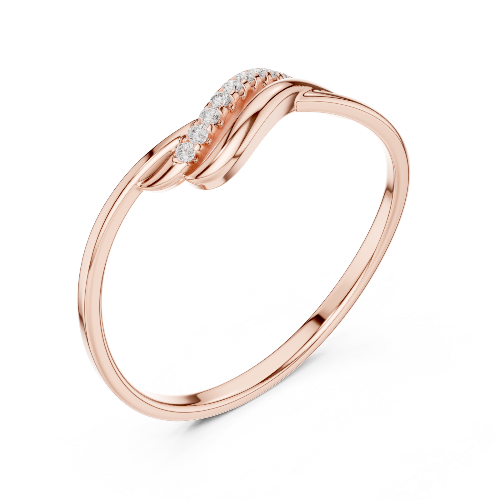  Rose Gold Eternal Embrace Modern Twisted Band Right View