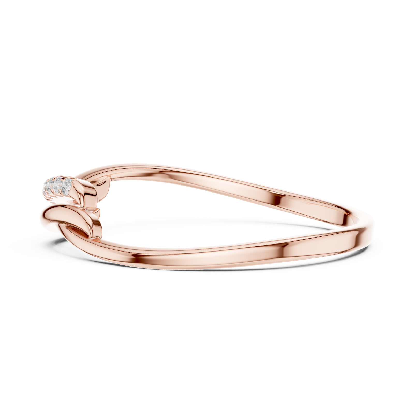  Rose Gold Eternal Embrace Modern Twisted Band Side View