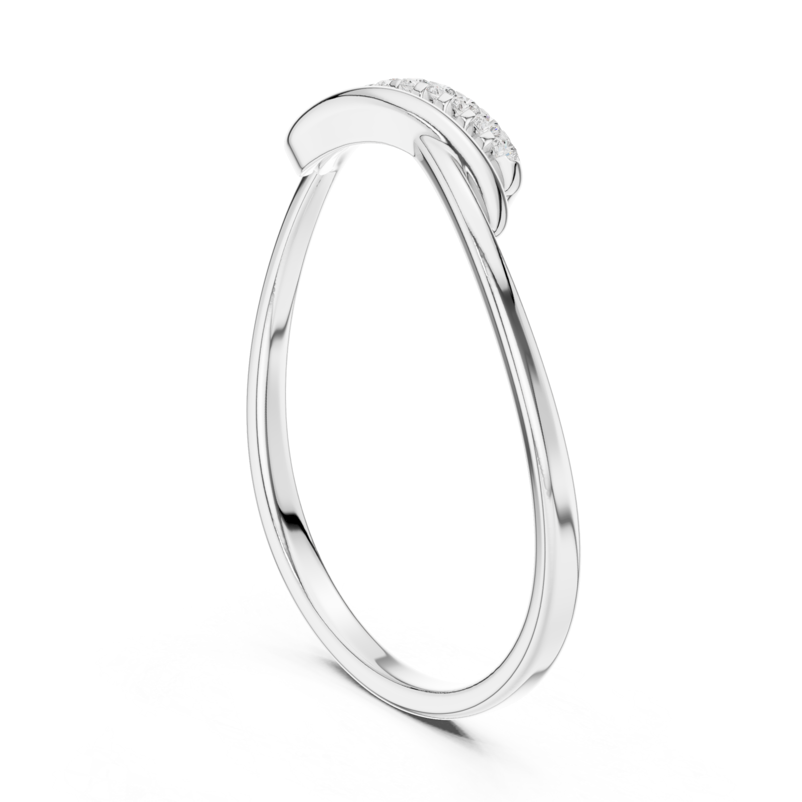  White Gold Eternal Embrace Modern Twisted Band Left View