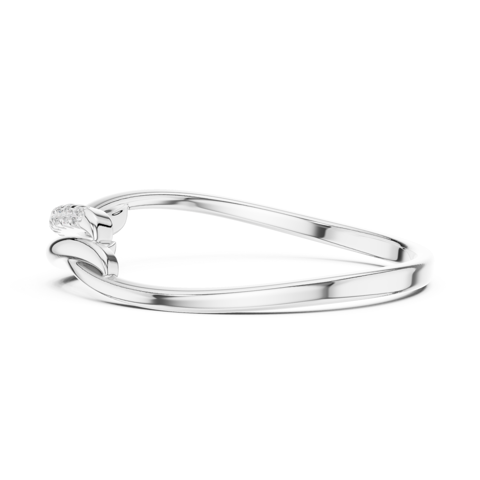 White Gold Eternal Embrace Modern Twisted Band Side View